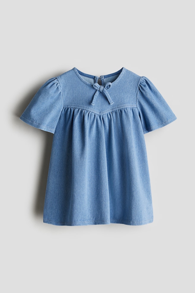 Jurk met denimlook - Denimblauw - 1