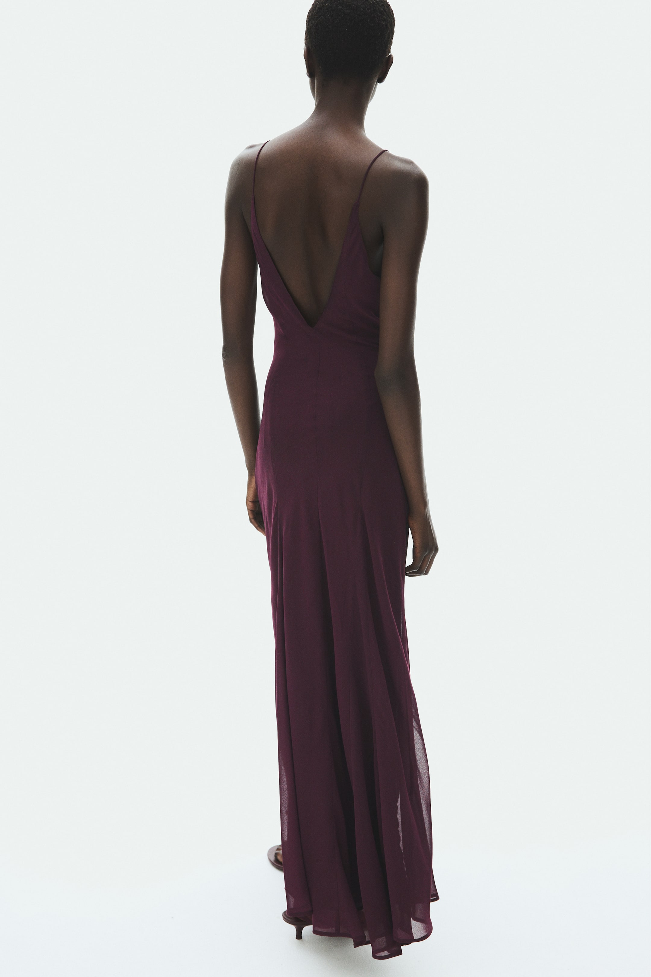 Draped-Panel Strappy Dress