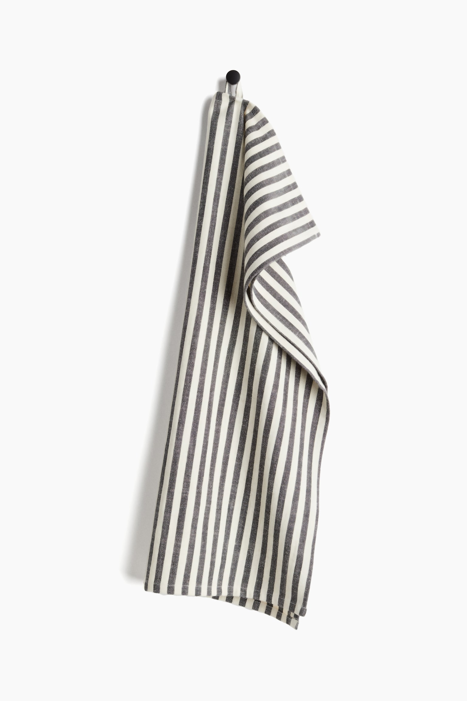 Cotton tea towel - Dark grey/Striped/Beige/Striped - 1