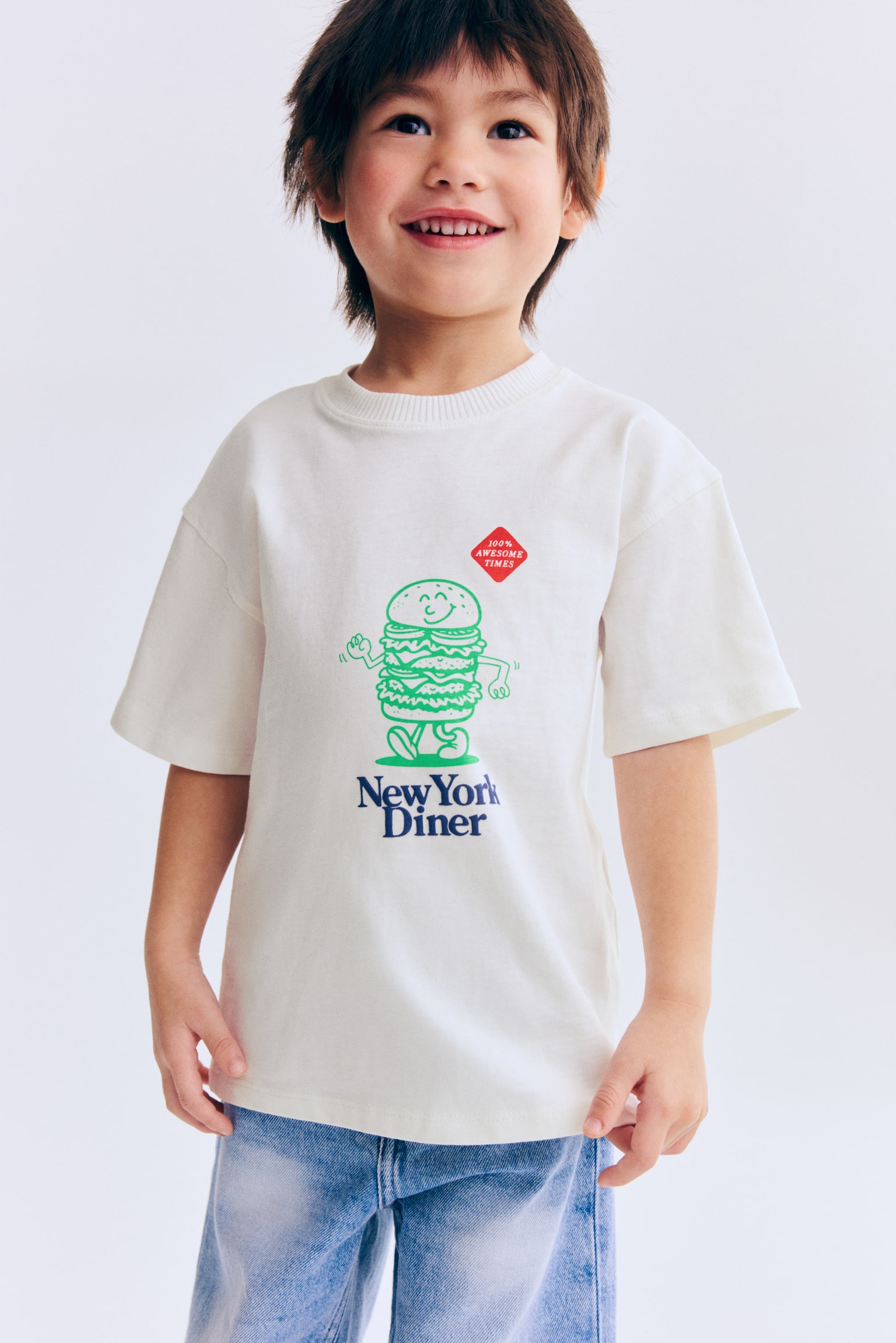 Printed T-shirt - White/New York Diner/White/Fast Crew/Dusty turquoise/Energy/Black/NASA/White/Boston Garage Club/Navy blue/Sports/Navy blue/Bear - 1