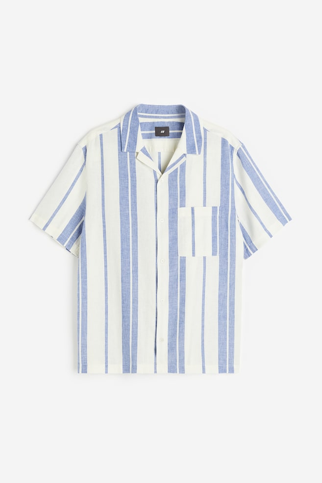 Regular Fit Linen-blend shirt - Cream/Blue striped/Light blue/White/Beige striped/Light beige/dc/dc/dc/dc - 2