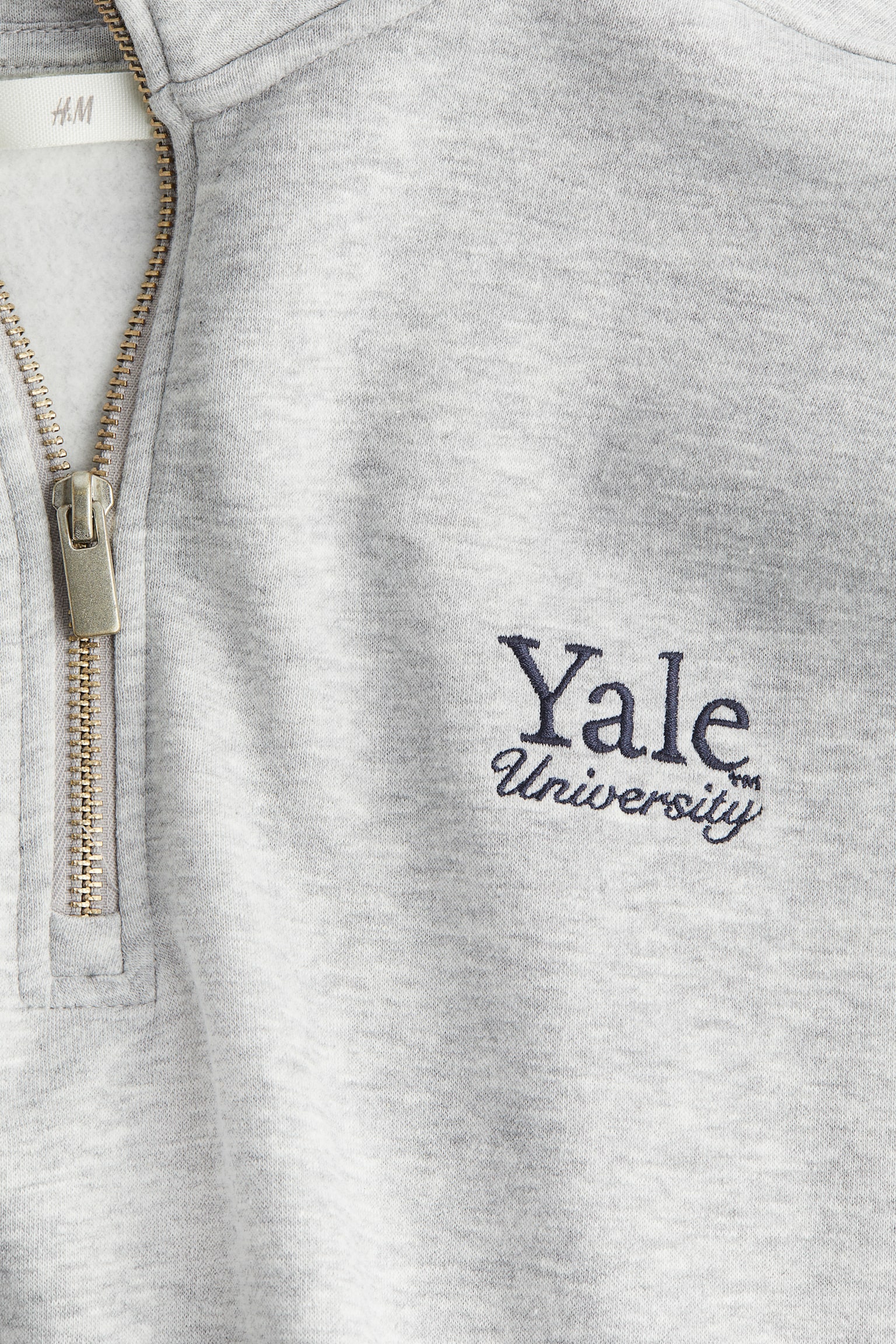 Zip-top sweatshirt - Light grey marl/Yale - 4