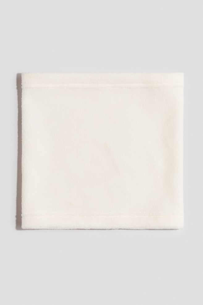 Fleece Tube Scarf - Light beige/Light blue - 1