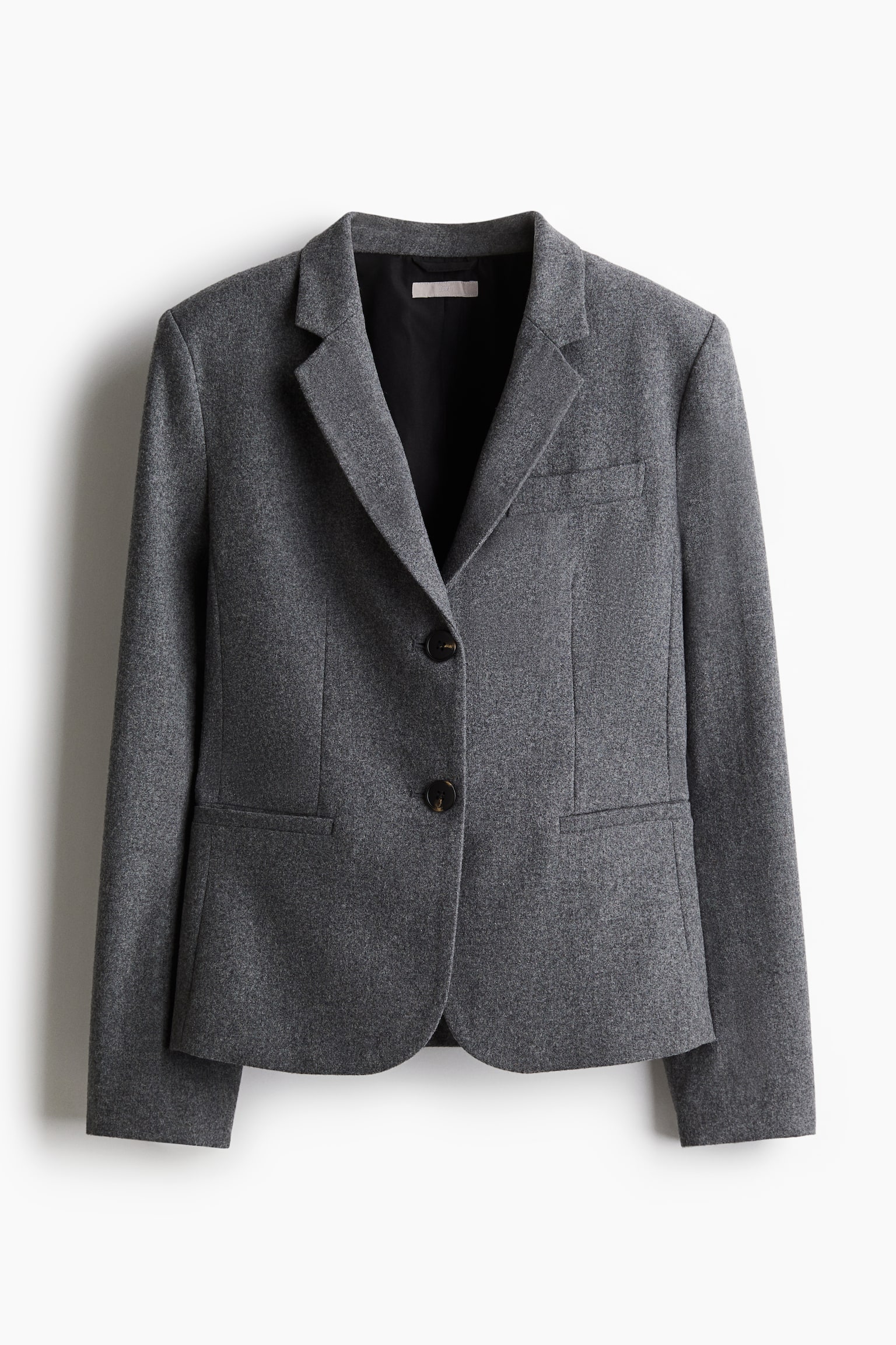 Fitted blazer - Dark grey marl/Beige marl/Dark grey marl - 2