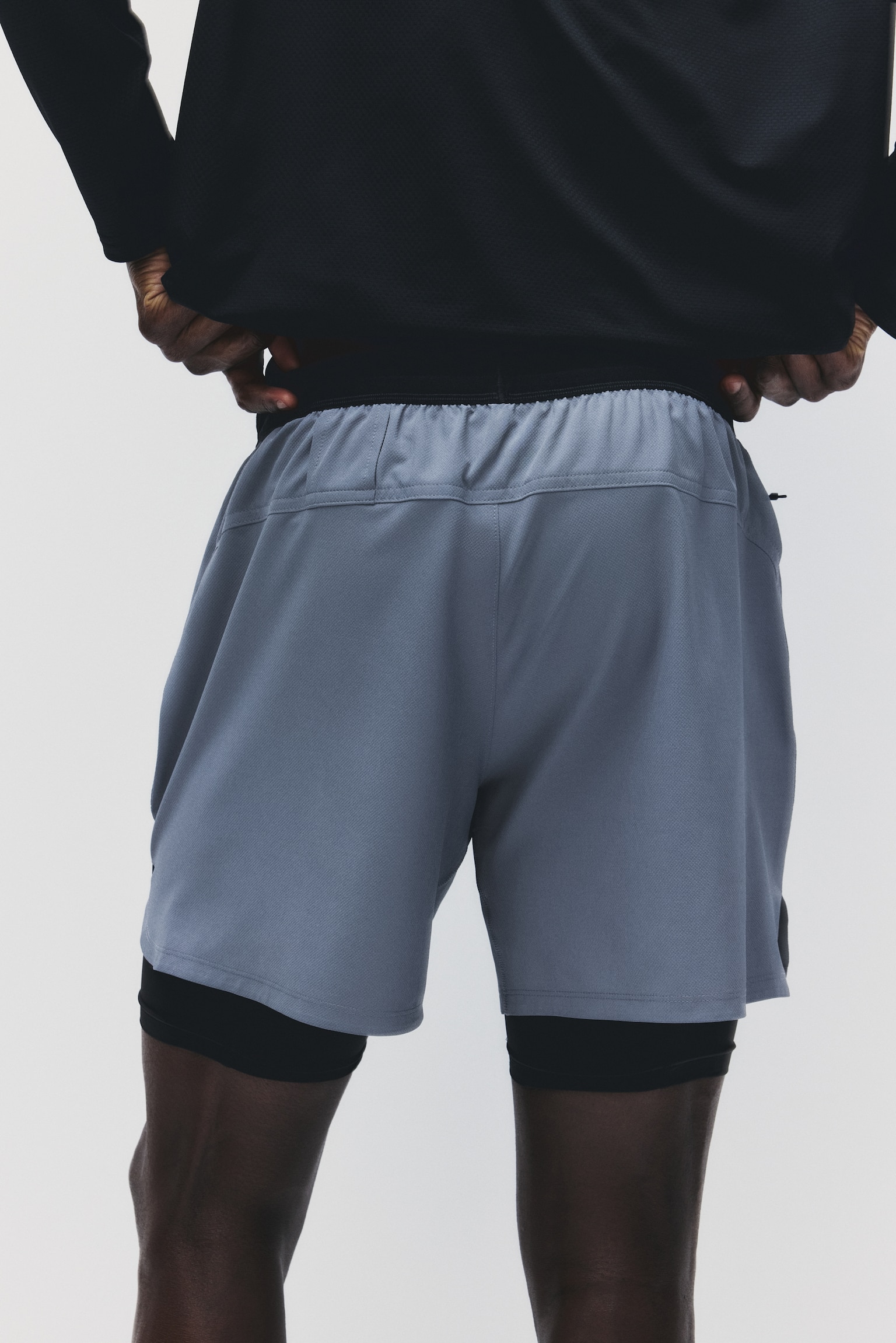 Double-layered sports shorts with DryMove™ - Dusty grey/Dark grey/Dusty green/Beige/Black/Burgundy - 4