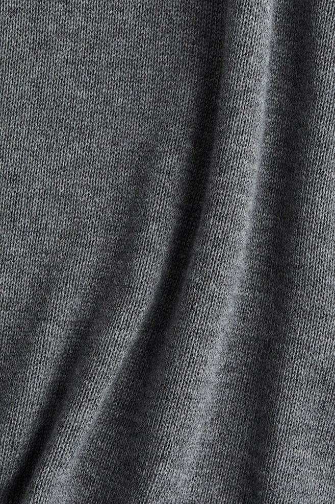 Cotton Sweater-Dark gray melange - 2