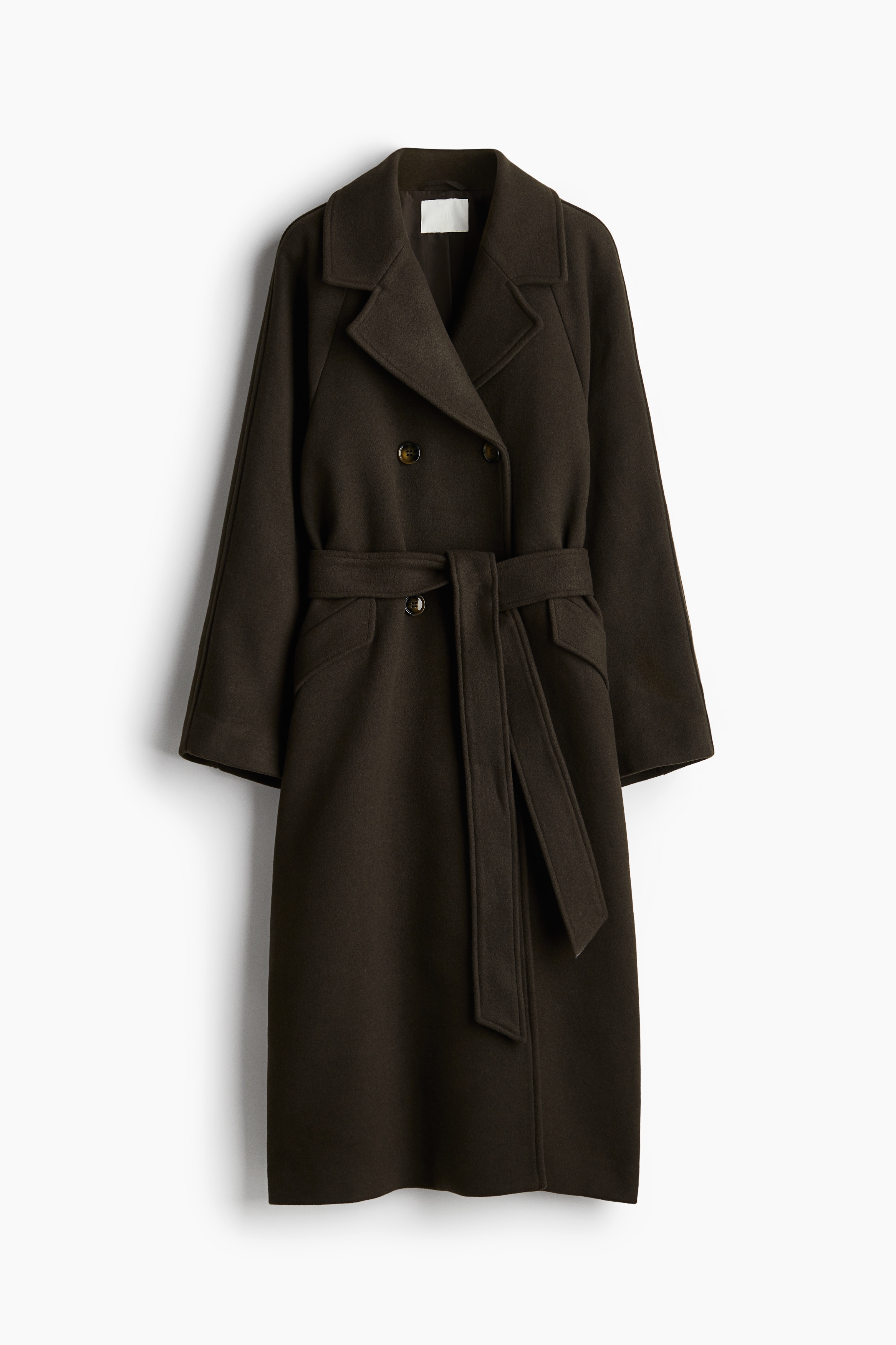 Tie-belt coat - Dark khaki green - Ladies | H&M