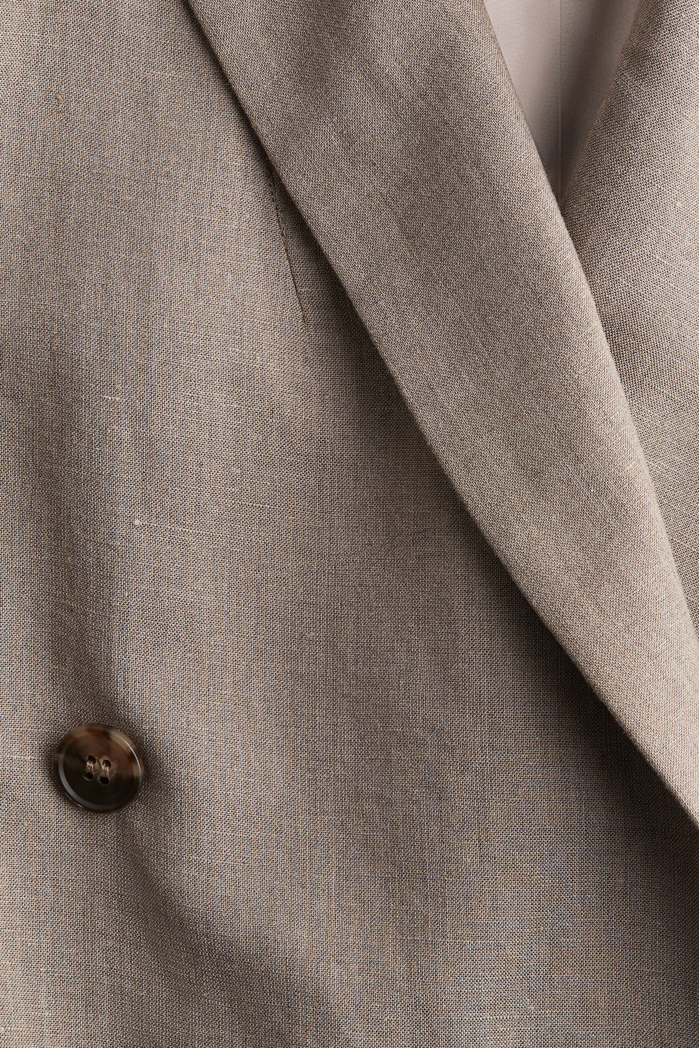 DESIGN - Blazer cintré à la taille en lin mélangé - Beurre