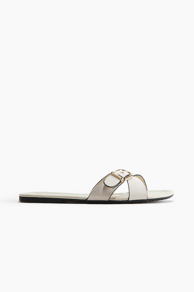 Crossover-Strap Sandals - Cream/Black/Beige/Dark brown/Burgundy - 1