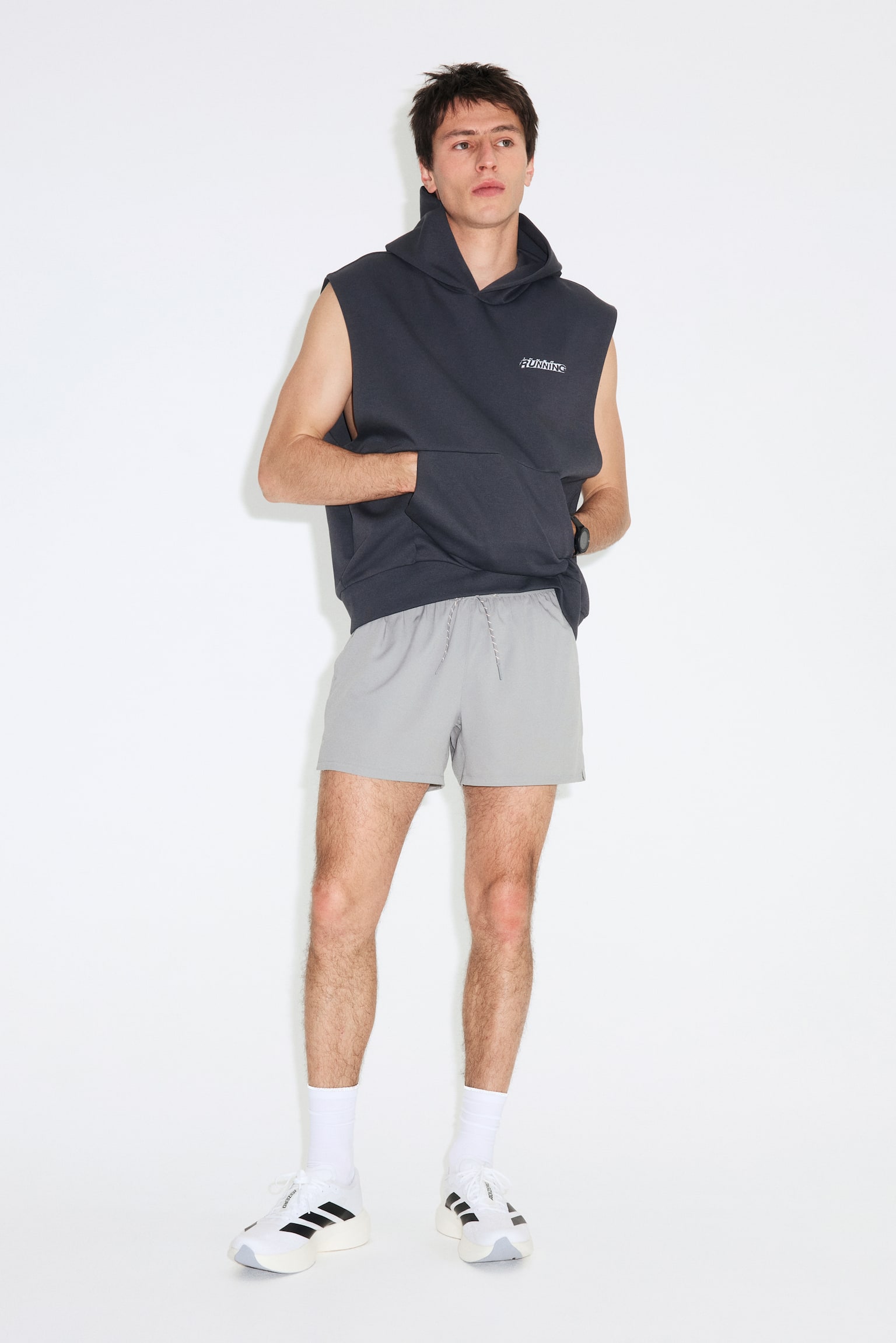 Șort de alergare Lightweight Quick Dry - Gri-deschis/Gri-închis/Verde-albăstrui - 2