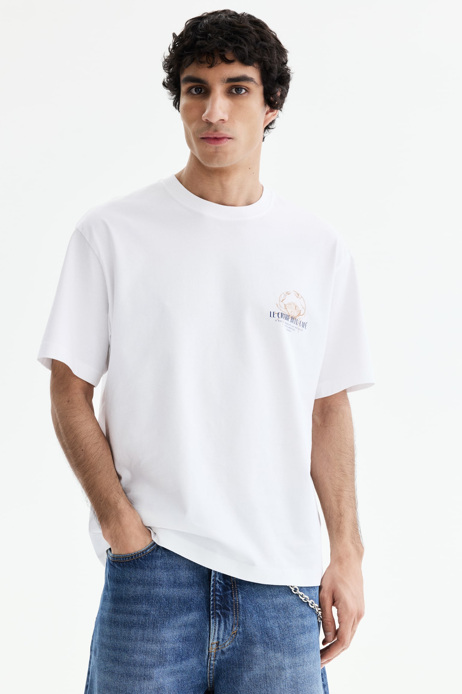 Loose Fit Printed T-shirt - White/Crab/Dark grey/No Defeat/Light blue/Non Redibit/Peach pink/Echo Park/White/NYC Run Club - 5