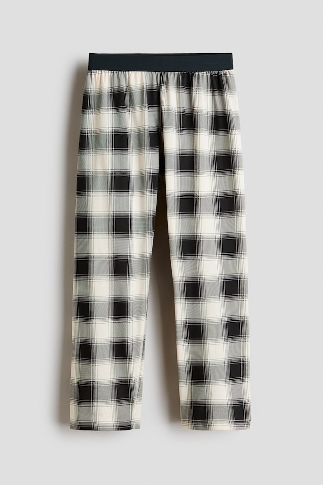 Pantalón de pijama en algodón - Crema/Cuadros/Beige oscuro/Cuadros/Azul marino/Cuadros - 1