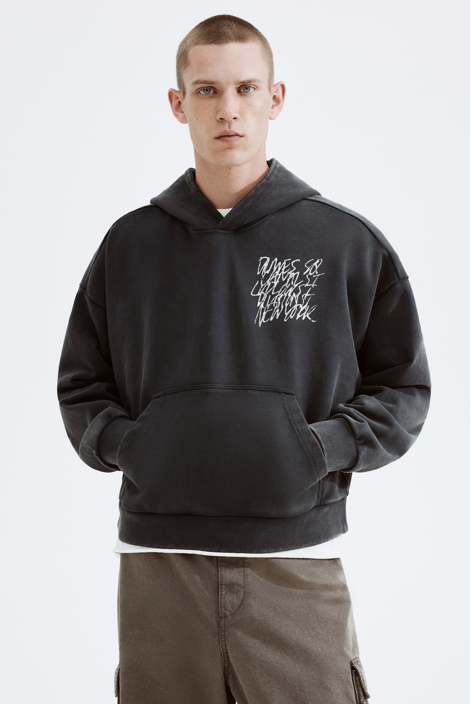 Oversized Fit Printed hoodie - Grey/Dimes Sq/Green/Sunset/Black/Statue of Liberty/Washed black/NYC - 1