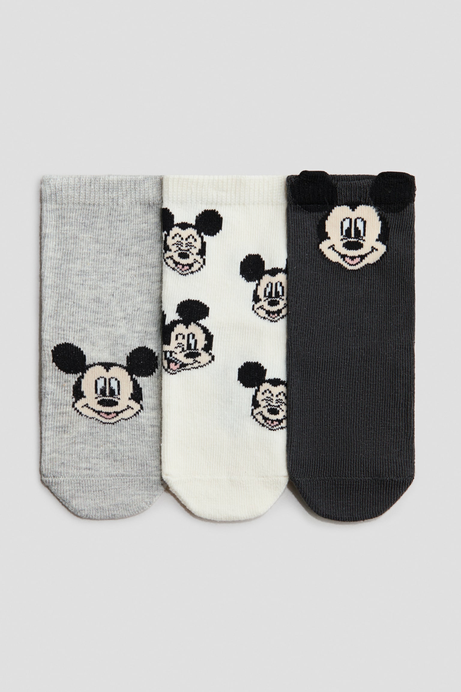 3-pack Motif-detail Socks - Gray/Mickey Mouse/Powder pink/Minnie Mouse/Beige/Peter Rabbit/Blue/Tom and Jerry/Light blue/Mickey Mouse/Dark red/Paddington Bear/Light pink/Minnie Mouse/Dusty green/Mickey Mouse