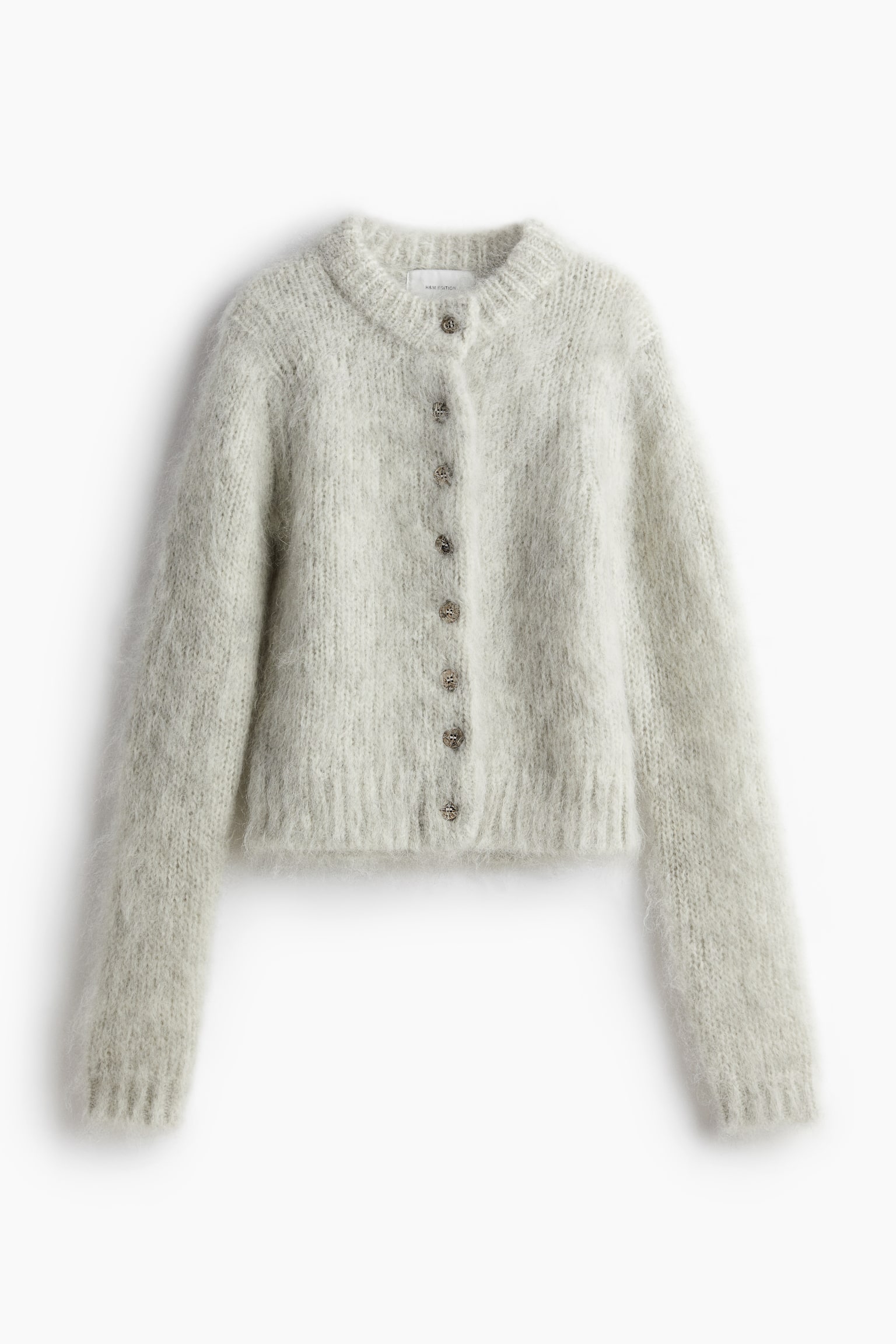 Mohair-blend cardigan - Light grey - 2