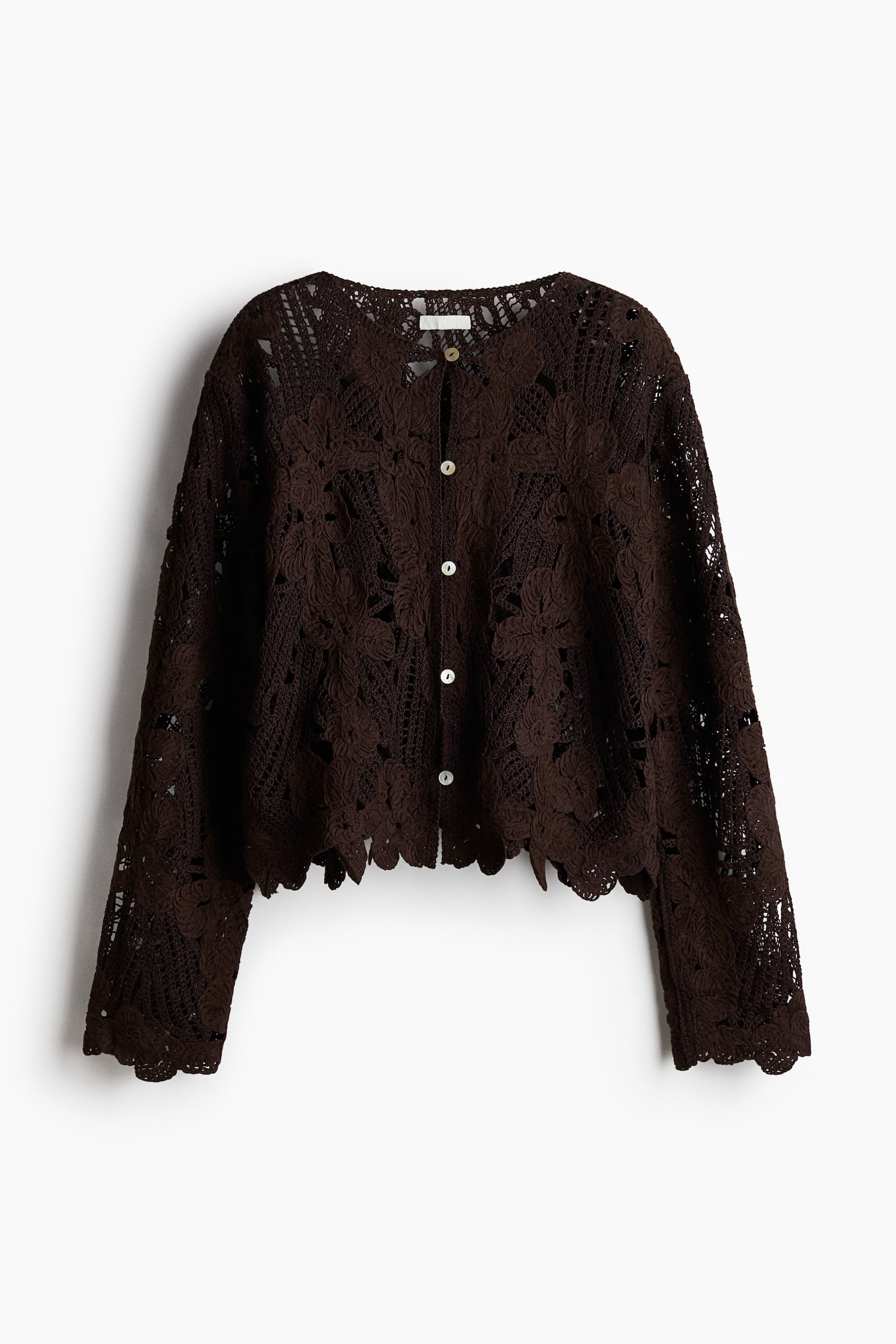 레이스 가디건 - 다크 브라운 - 2