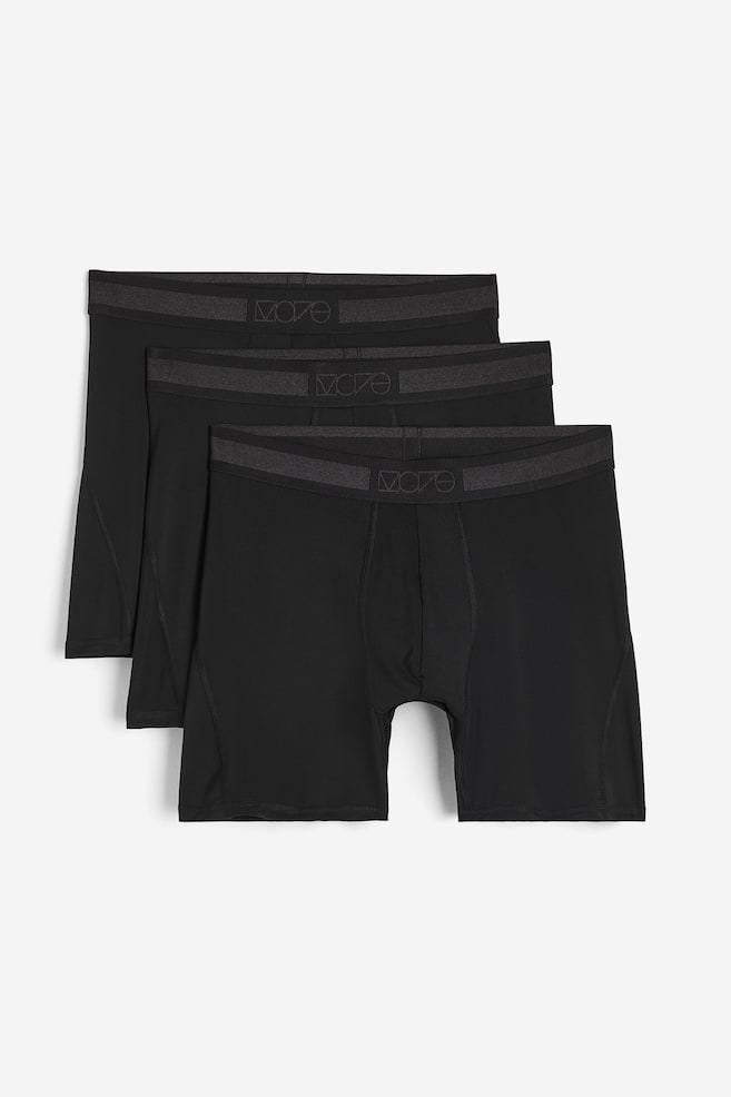 3-pack DryMove™ Sports trunks - Black/Grey - 1