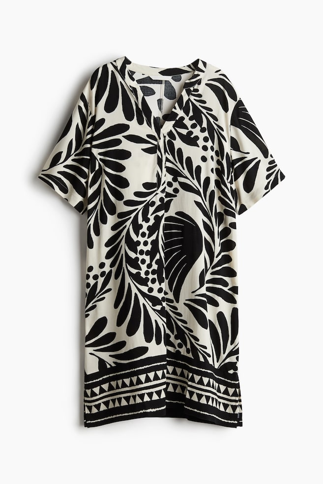 Robe tunique en viscose - Blanc/motif noir/Blanc/citrons/Noir/Crème/noir/fleuri/Noir/motif blanc/Dark khaki green - 1