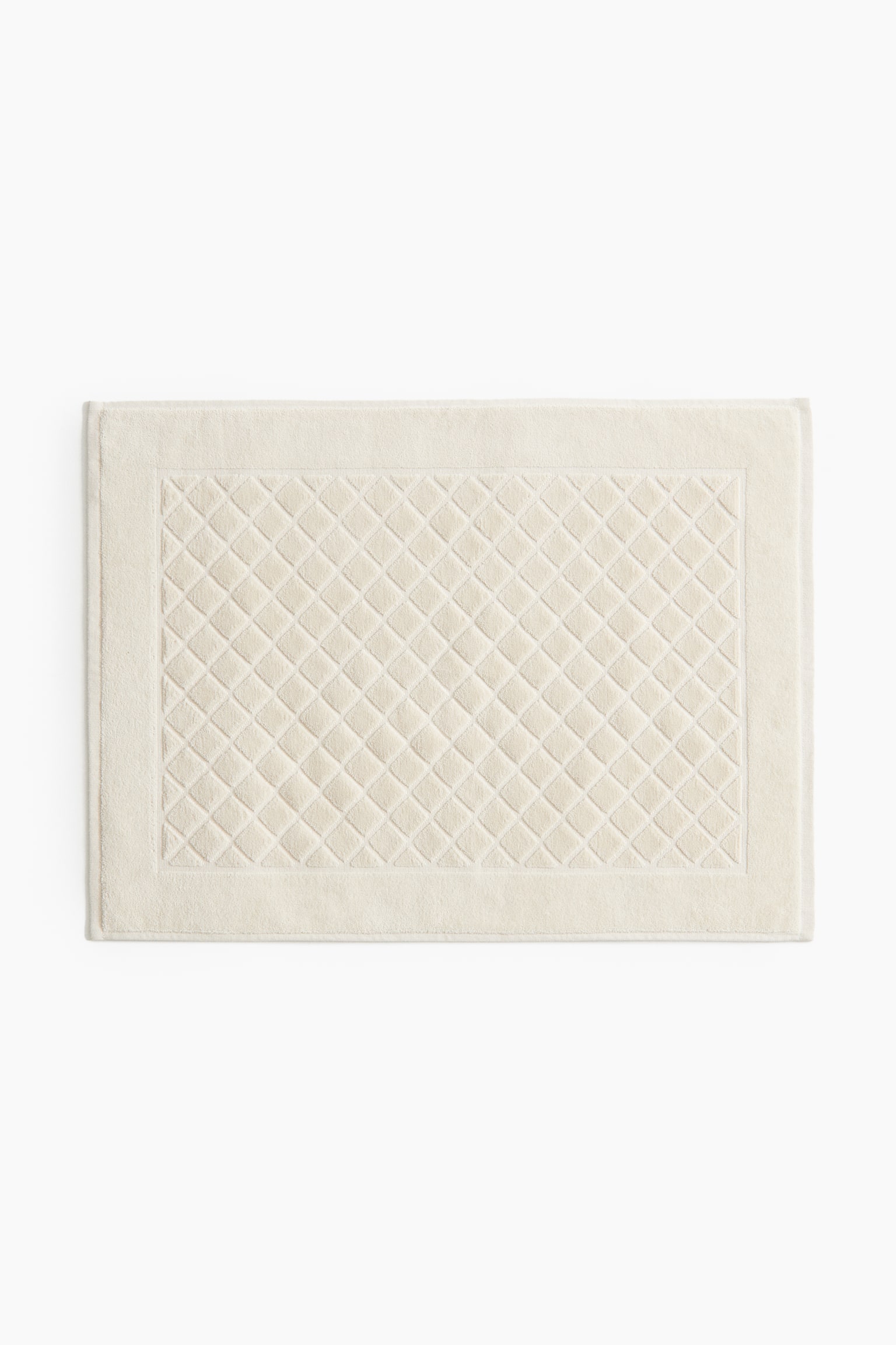 Velour bath mat - Light beige/Black - 1