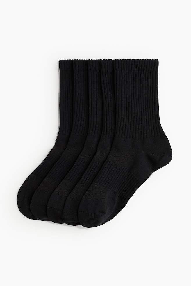 5-pack Calcetines deportivos con DryMove™ - Negro/Blanco - 1