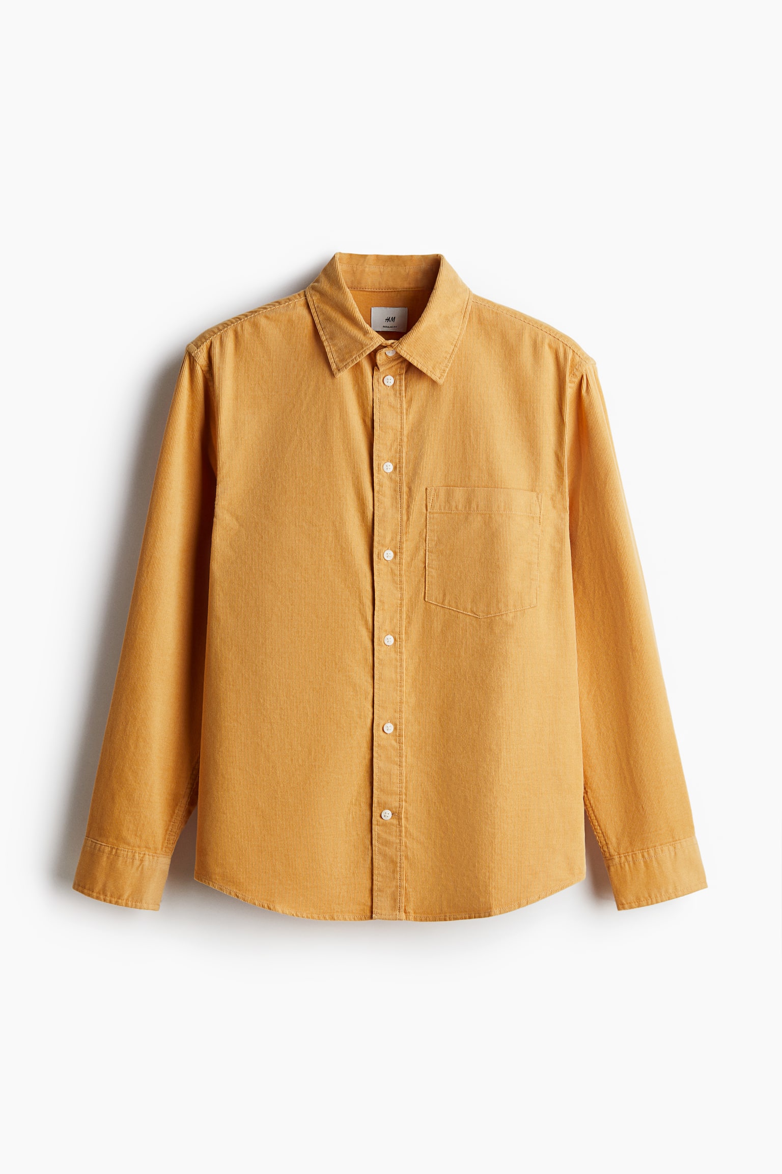 Regular Fit Corduroy shirt - Yellow/Burgundy/Dark brown/Navy blue/Light beige/Black/White/Forest green/Dark khaki green - 2