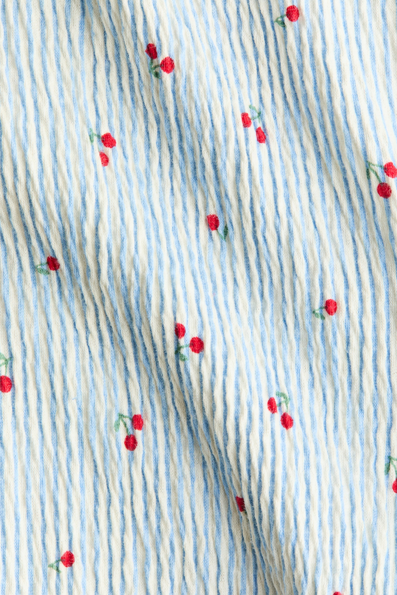 Crinkled romper suit - Light blue/Cherries/Light pink/Cherries - 4