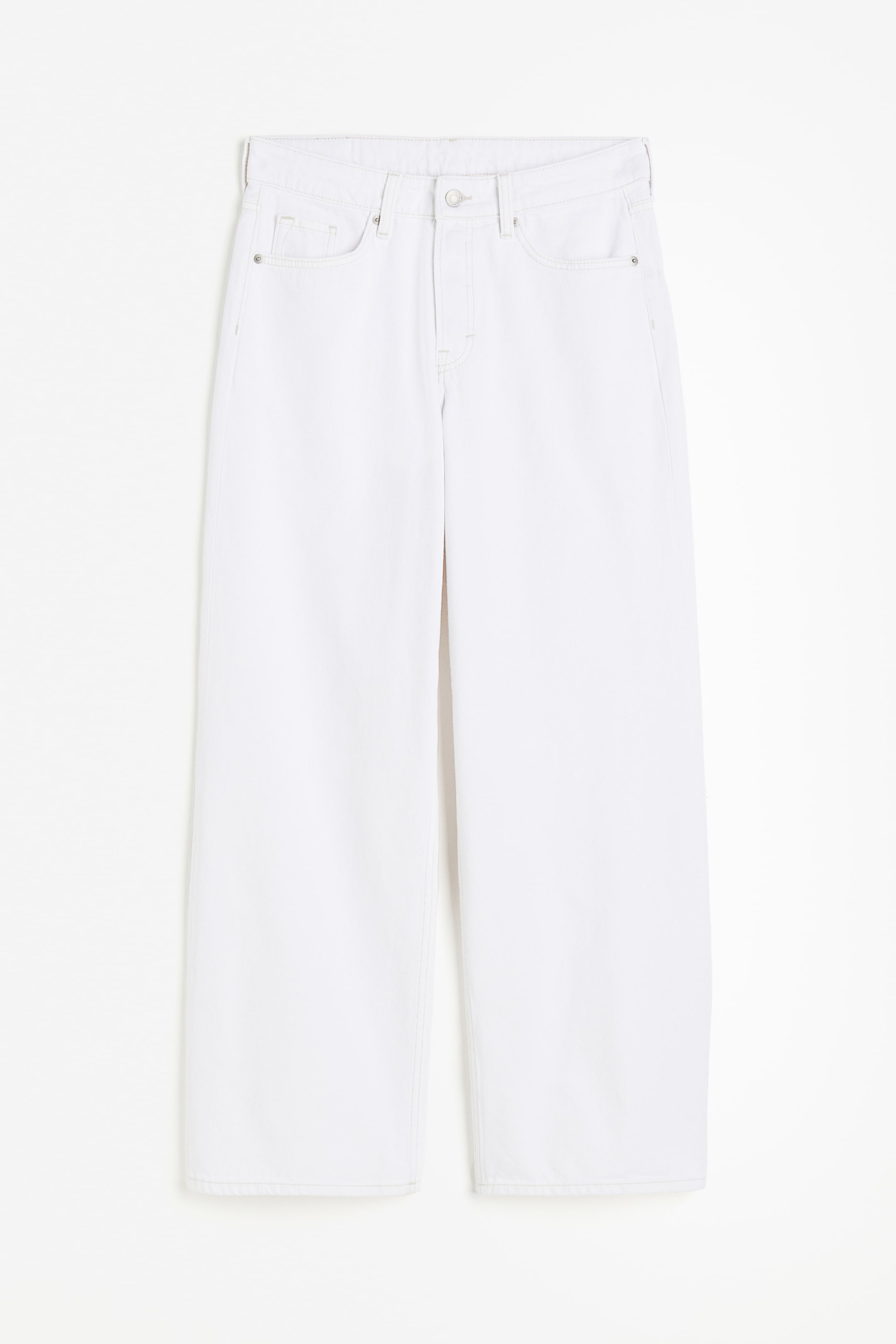 Baggy Wide Low Jeans - White - Ladies | H&M GB 6