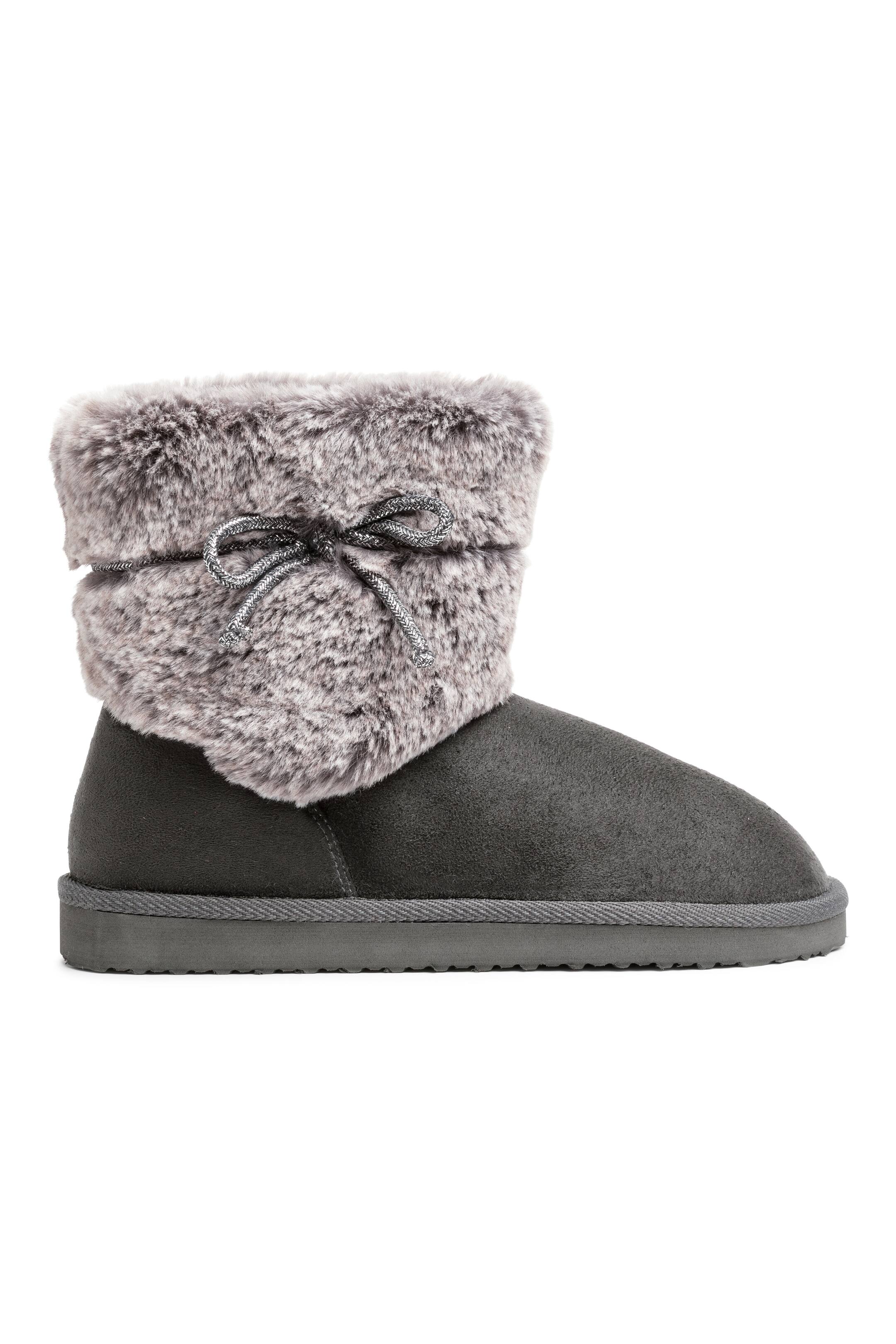 View larger image: Boots with faux fur - Dark grey - Kids | H&M GB 1