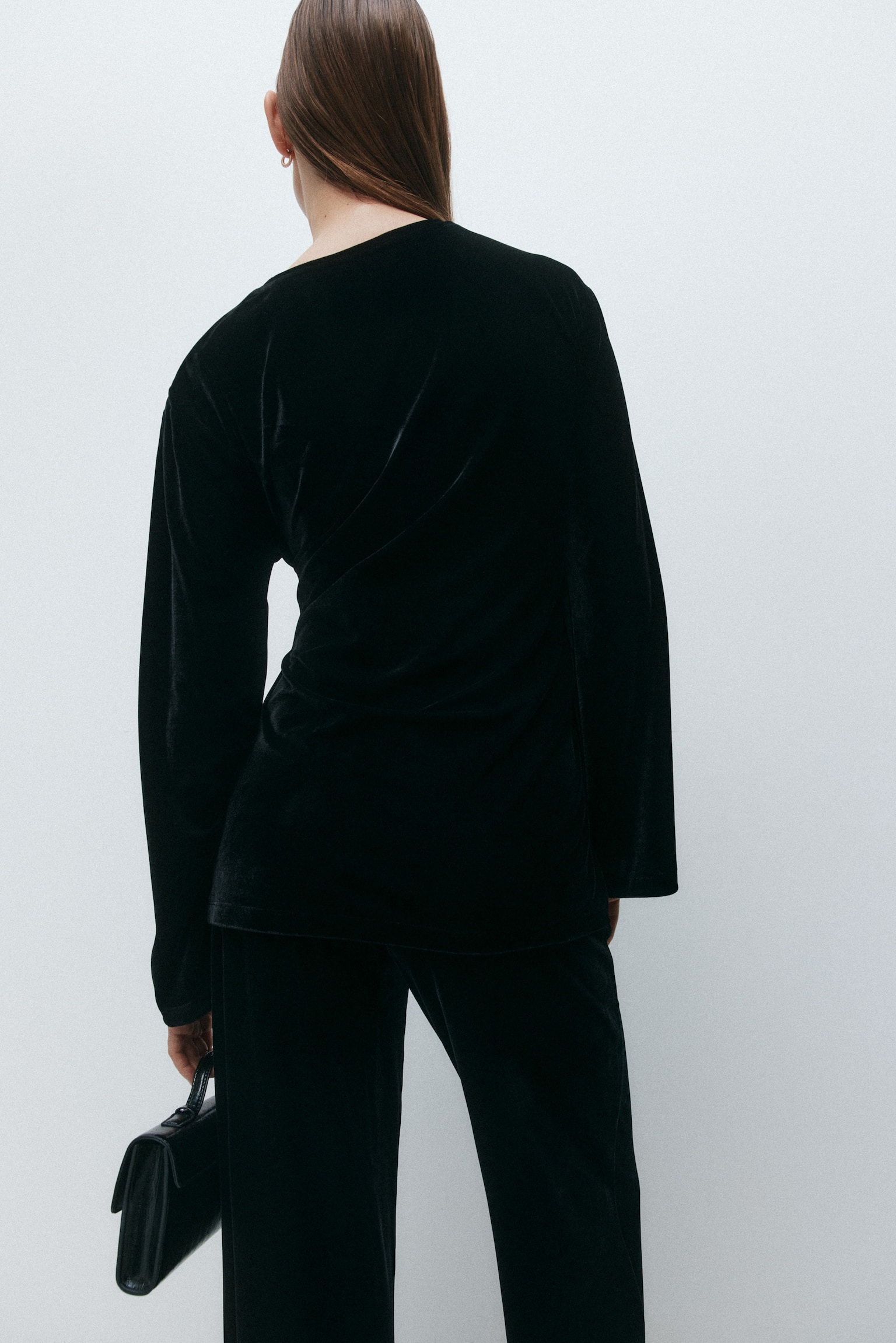 MAMA חולצה עם קשירה - שחור/אפור כהה מלאנז' - 6