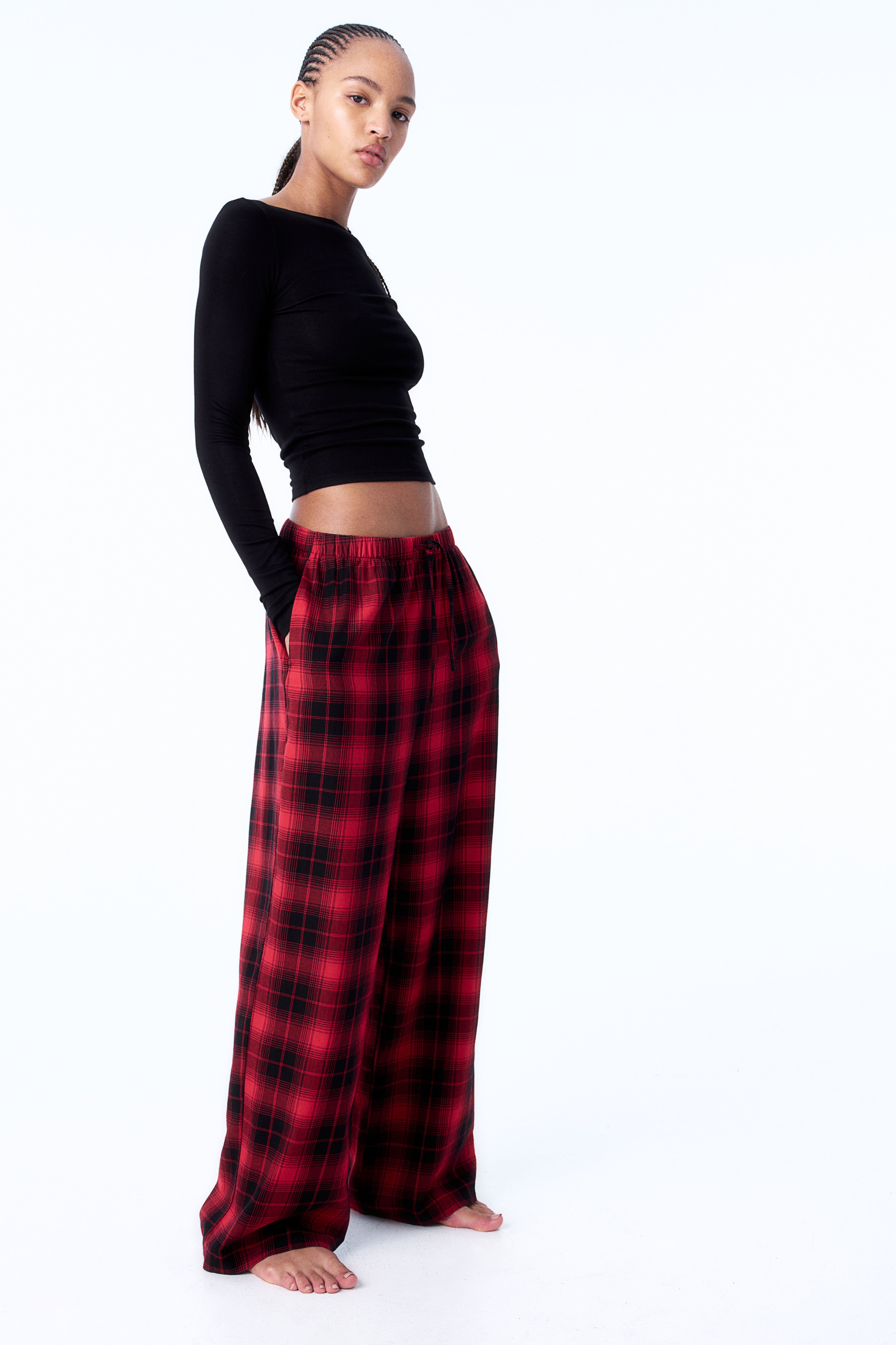 Red and black flannel pajama pants sale