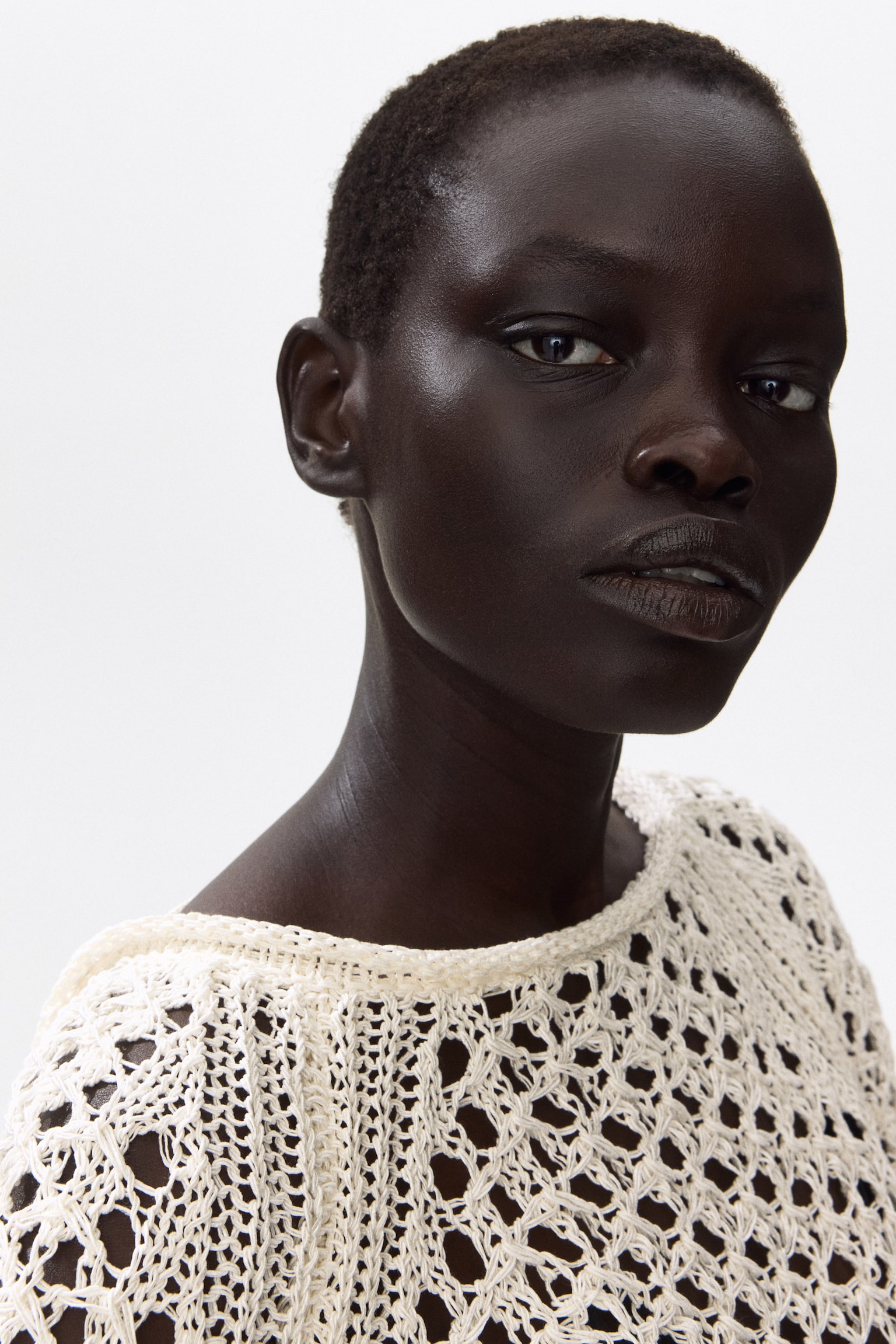 Женский топ H&M Tie-Detail Crochet-Look Top, цвет: Кремовый — фото 4
