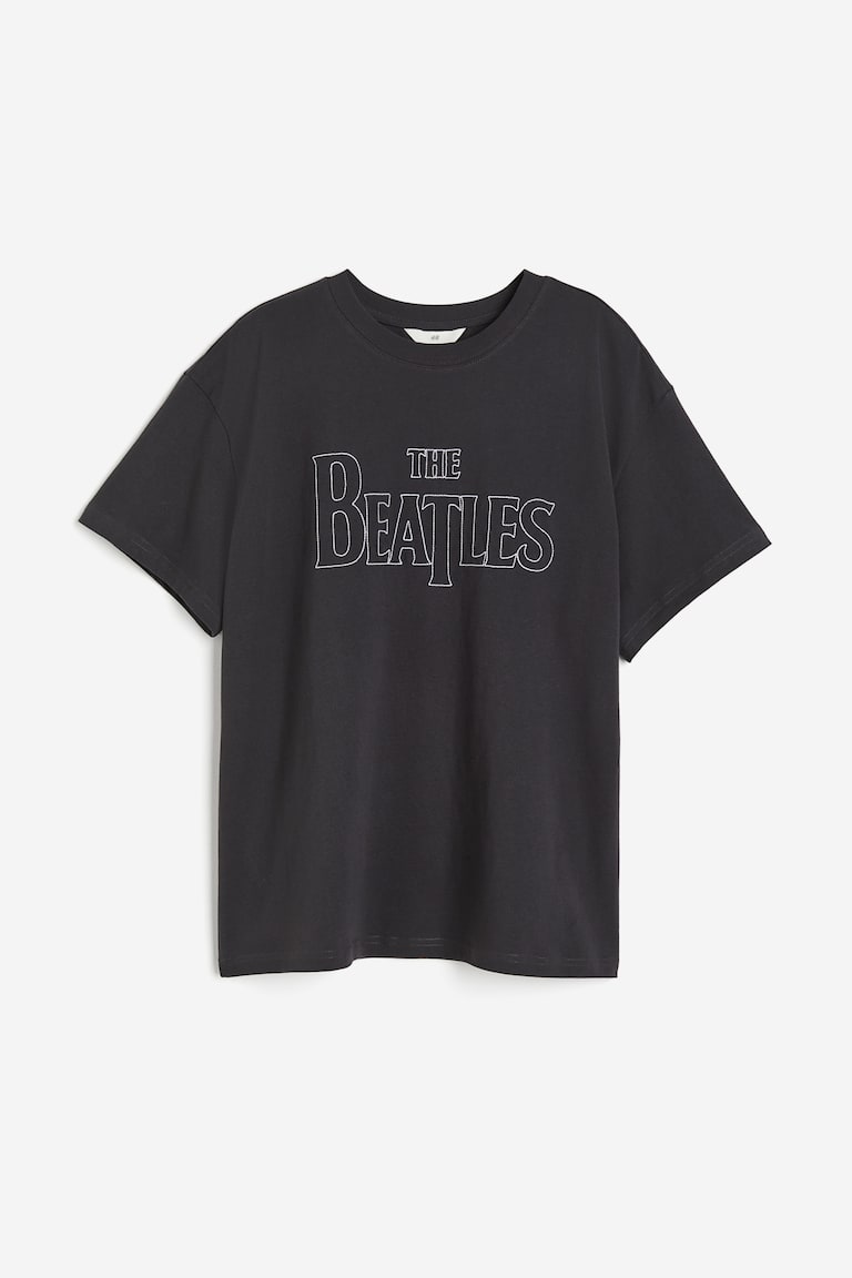 Oversized printed T-shirt Dark grey/The Beatles Ladies H&M