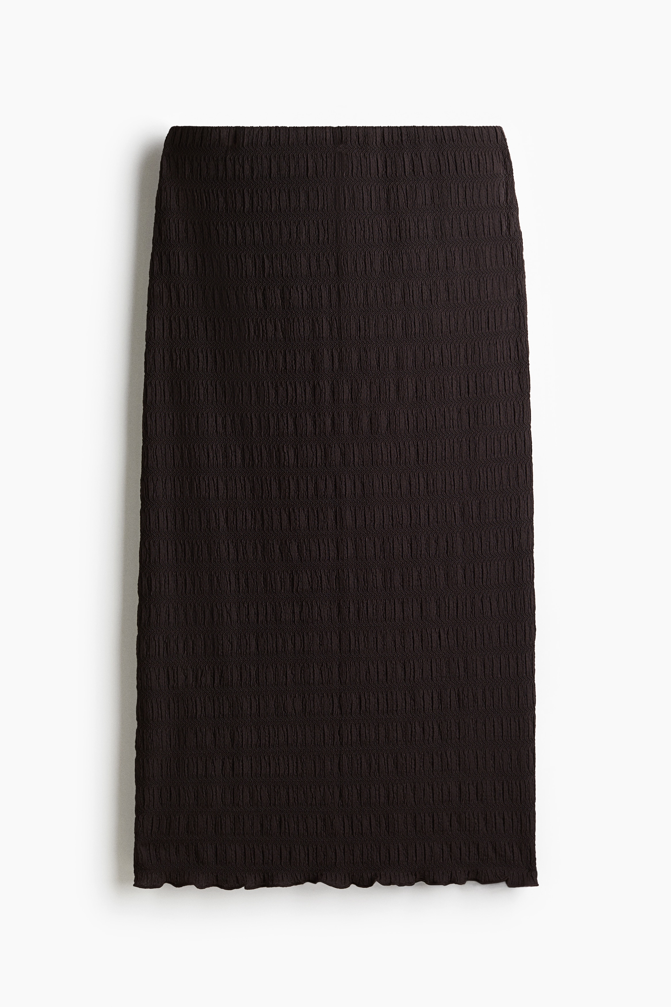 Smocked skirt - Dark brown/Olive green/White