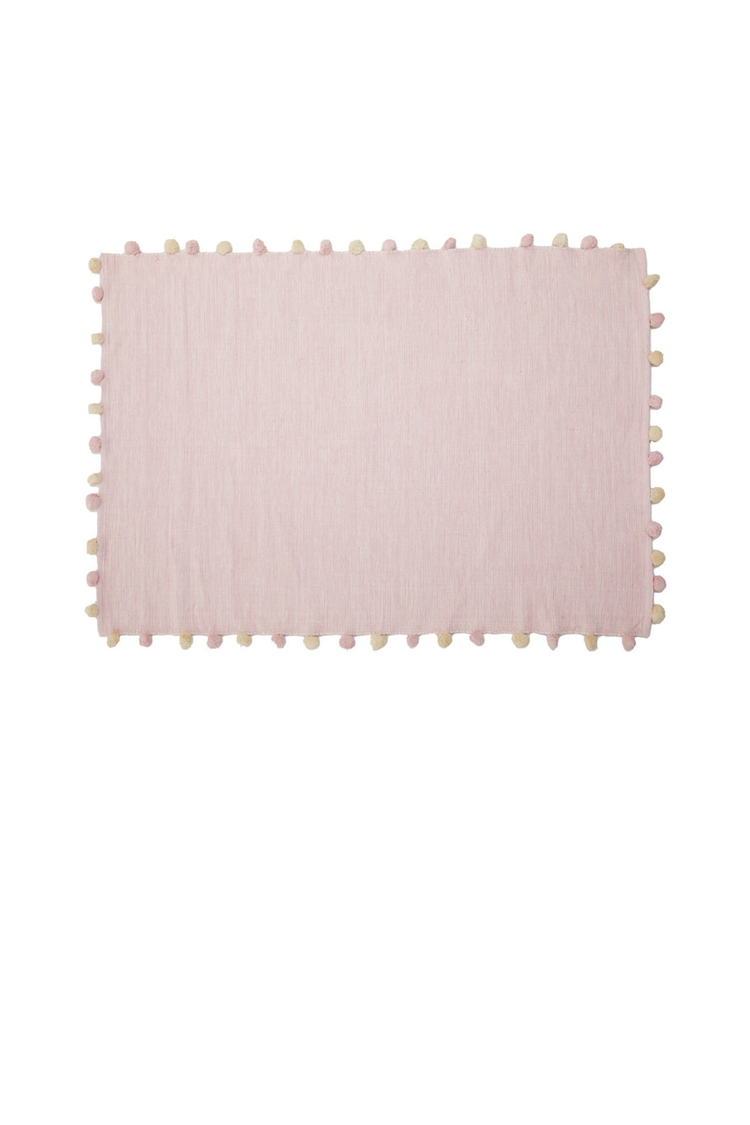 Kids Rectangle Pompom Rug - Pink - 1