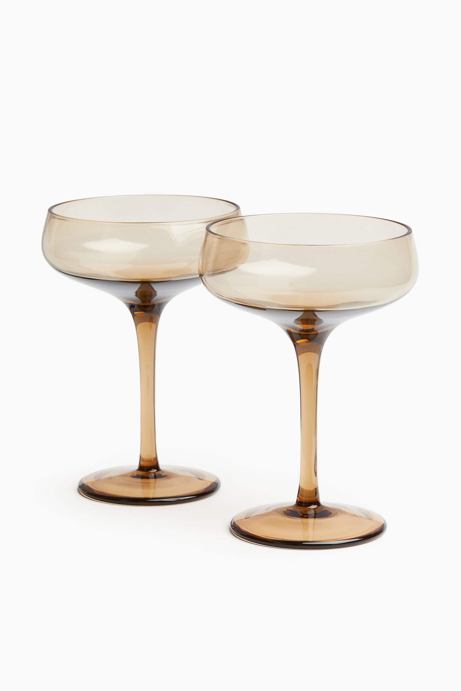 2-pack champagne coupes - Beige/Dark grey/Transparent