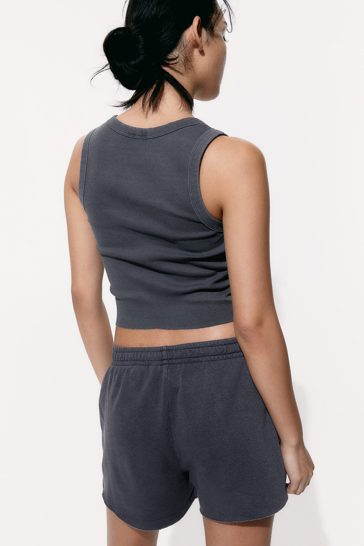 Short vest top - Dark grey/White/Black/Light beige/Light grey marl/Light yellow - 5