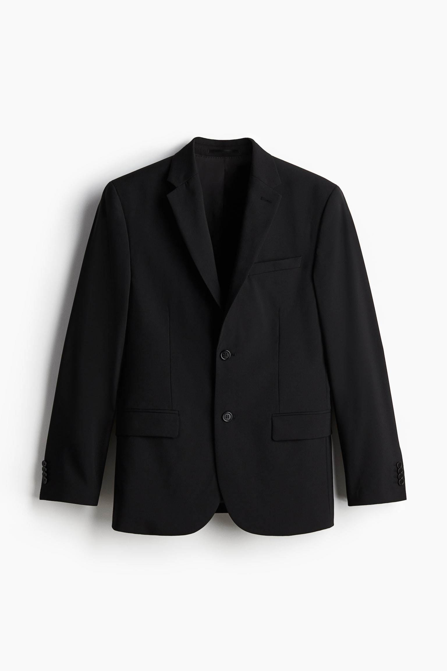 Slim Fit Wool-blend jacket - Black - 1