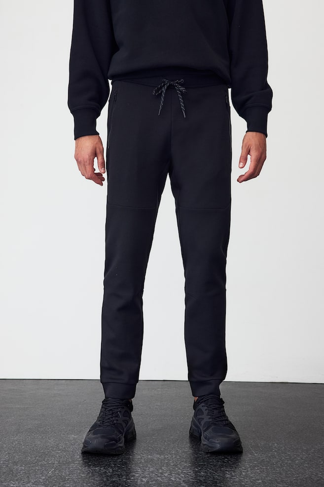 Pantalon jogger tech DryMove™ avec poches zippées - Noir/Gris clair chiné/Rouge foncé/color block/Noir/dc - 4