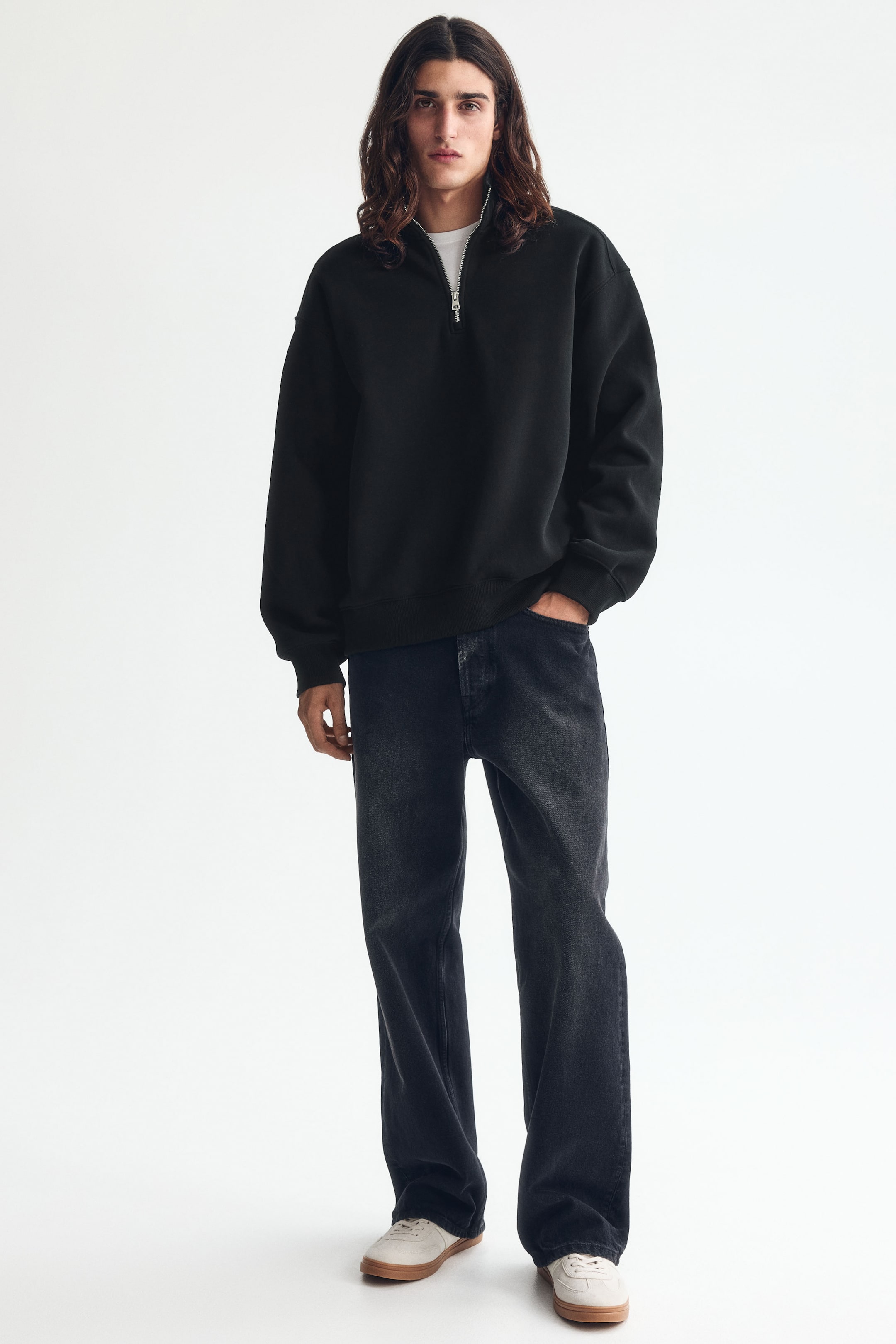 Мужские худи H&M Loose Fit Half-Zip Sweatshirt — фото 6