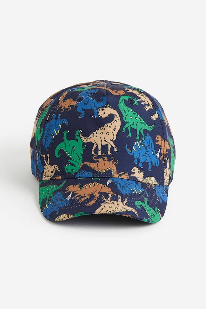 Printed cap - Dark blue/Dinosaurs/Beige/Vehicles - 1