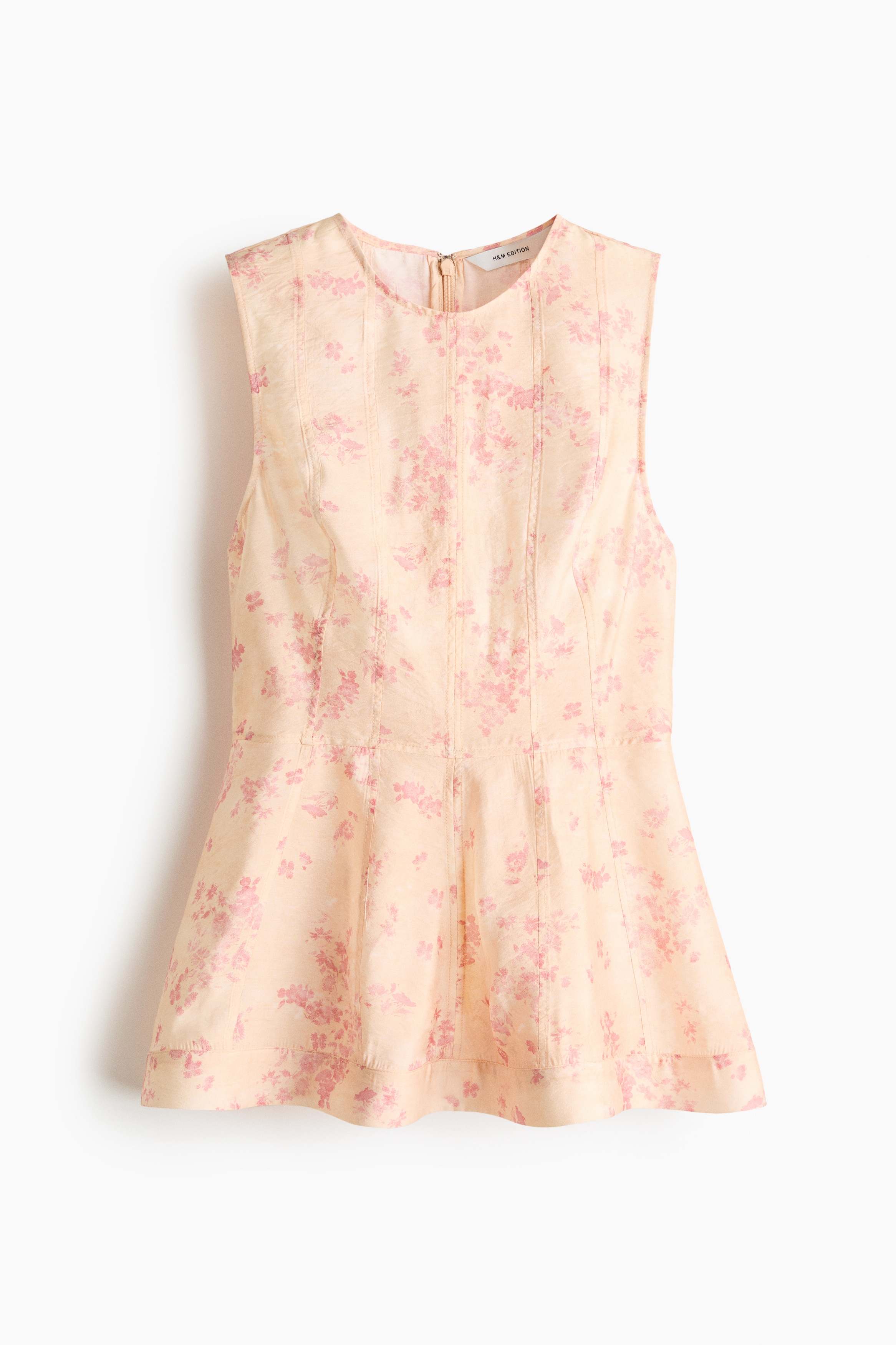 Top sin mangas con peplum - Durazno/Floreado