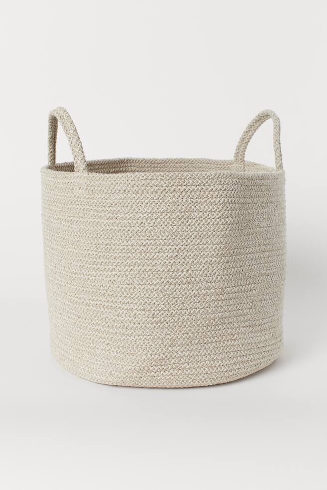 Cestino Portaoggetti In Corda Di Cotone Con Manici, 31x21x13 Cm, Include Sacchetto Regalo E Fiocco - Per Baby Shower, Compleanni, Matrimoni