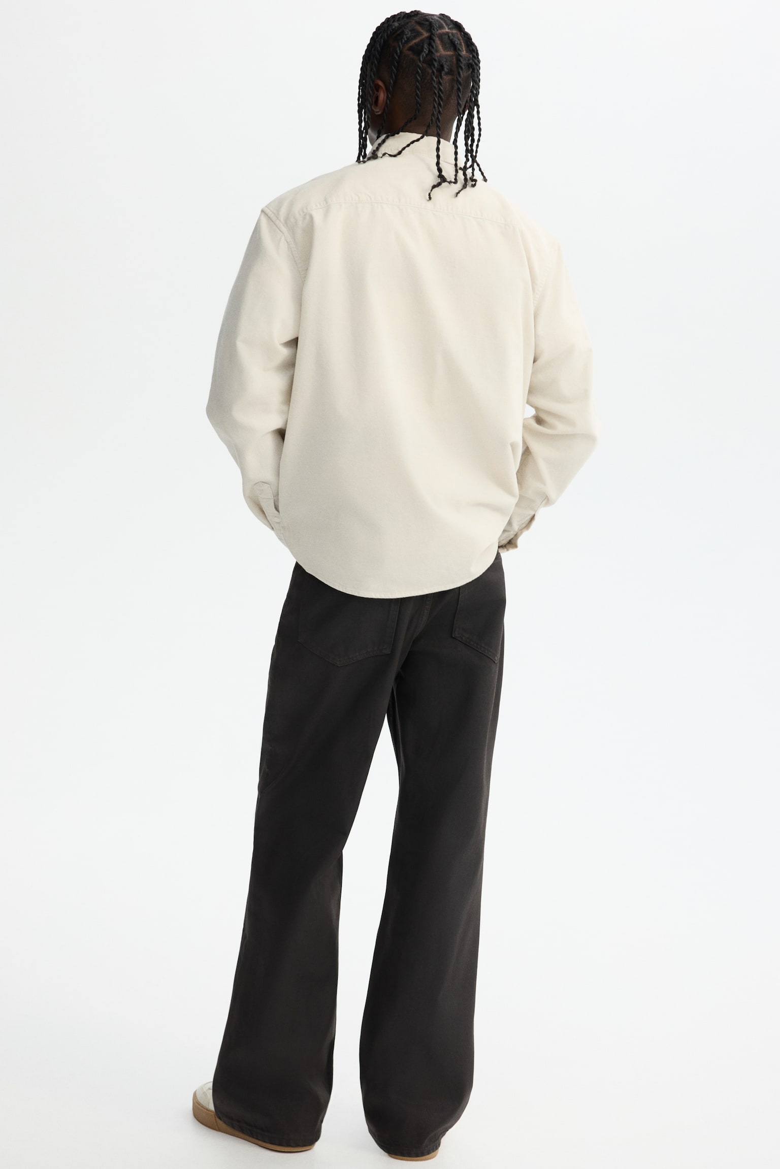 חולצת קורדרוי Regular Fit - בז' בהיר/שחור/חום/ירוק יער כהה - 3