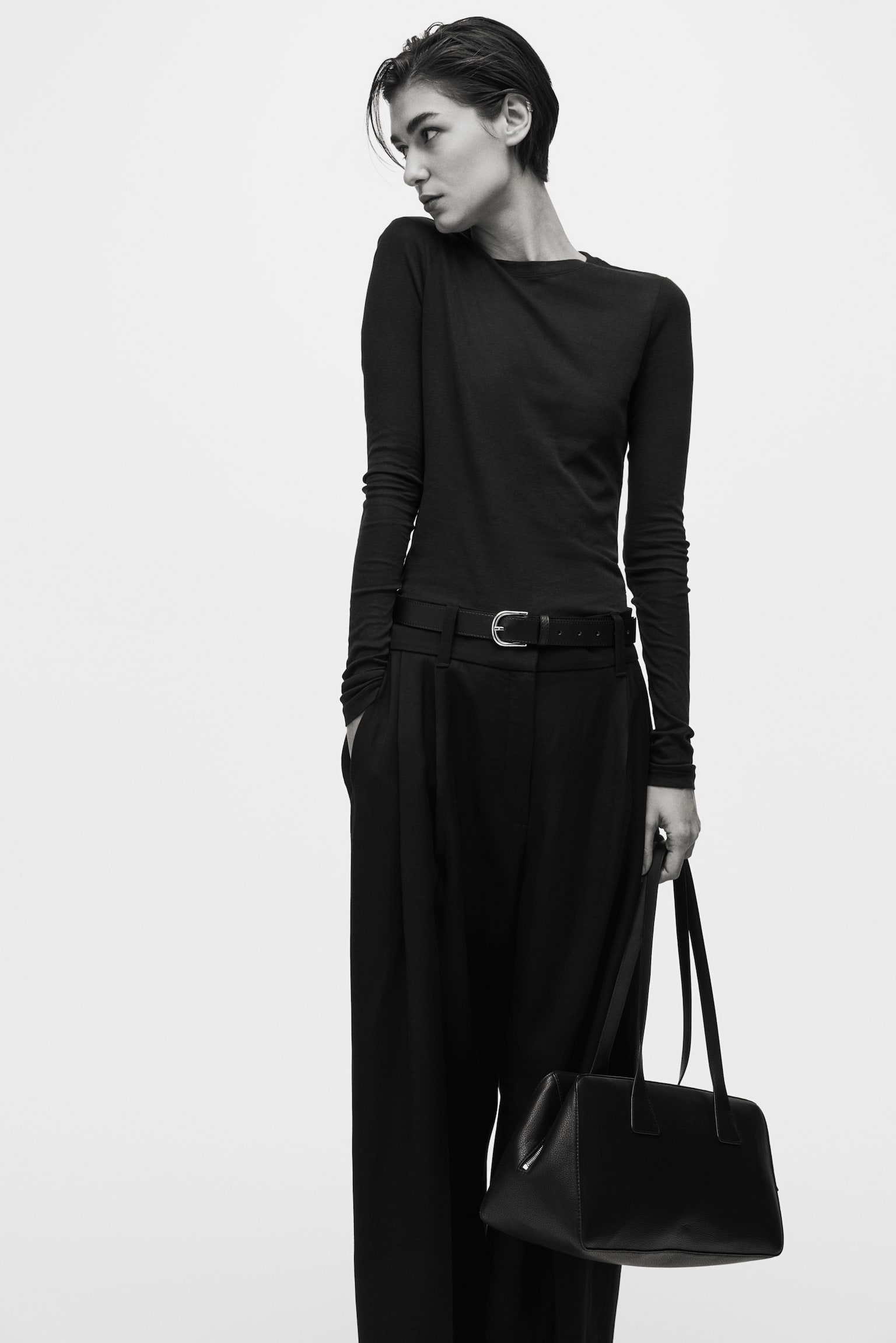 Top en jersey de coton pima - Noir/Beige clair/Rose ancien foncé/Jaune pâle/Blanc/Beige/Marron/Bordeaux/Quasi noir - 6