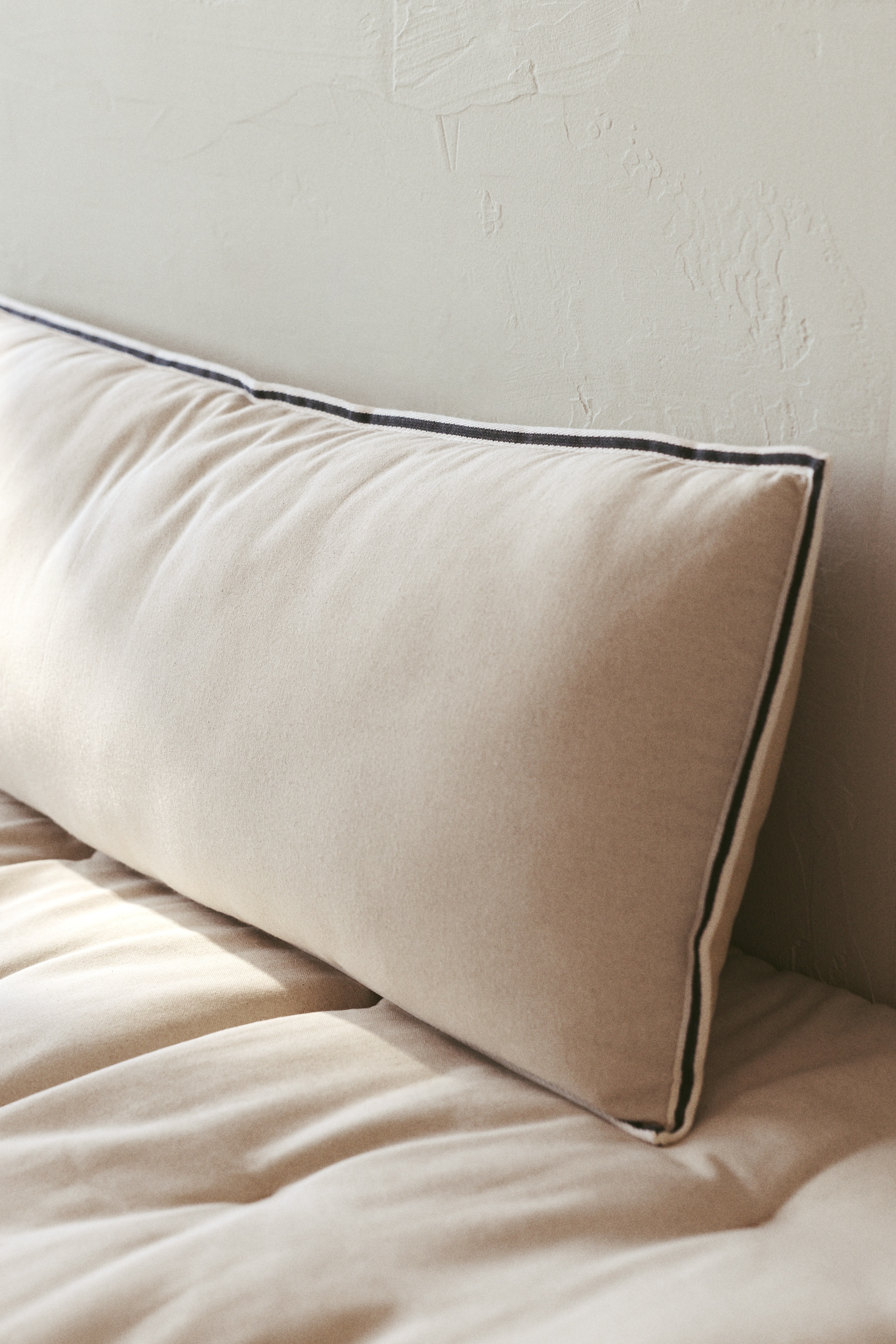 Kissen aus Baumwollcanvas - Hellbeige