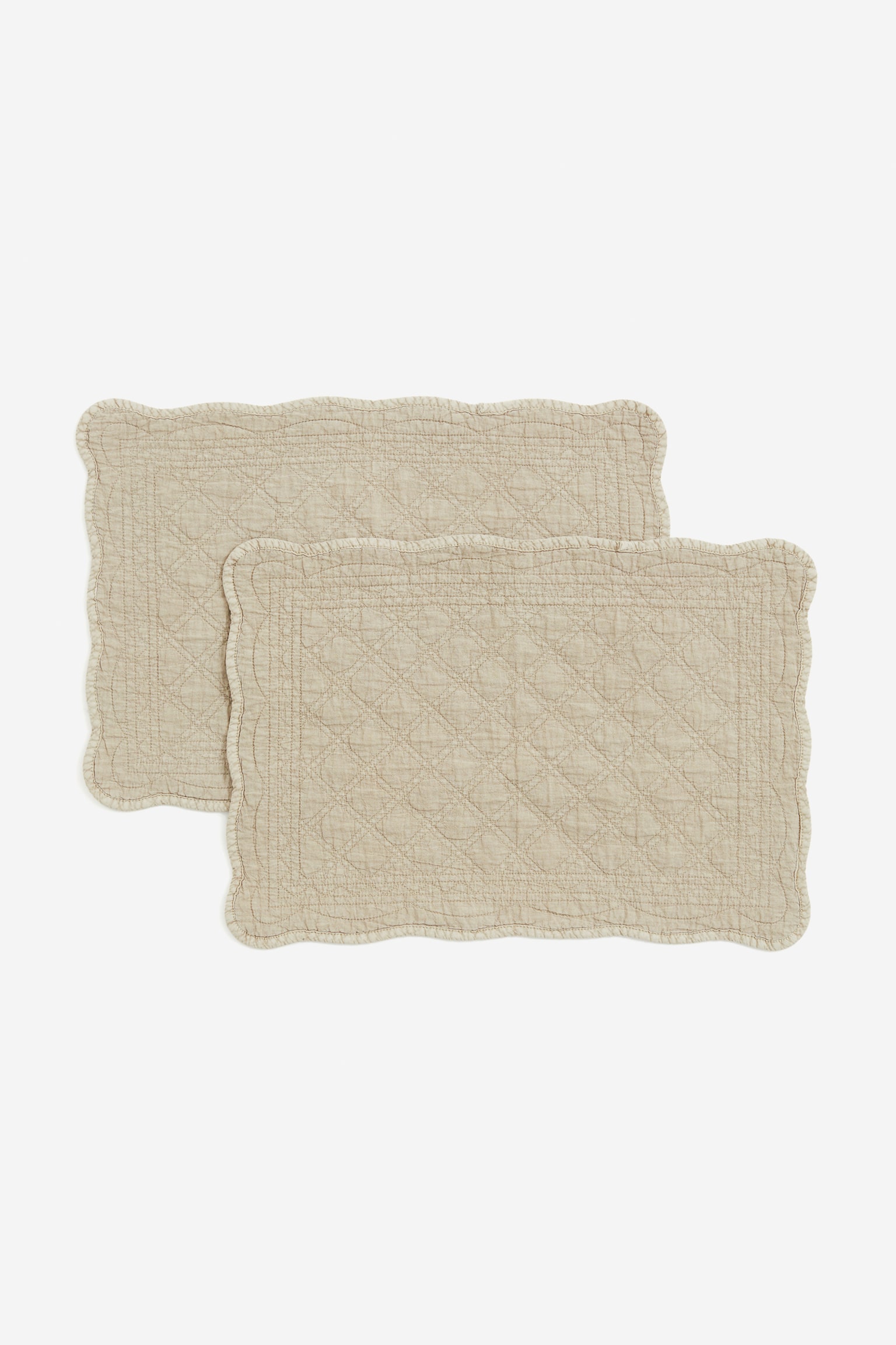 2-pack quilted place mats - Beige - 1