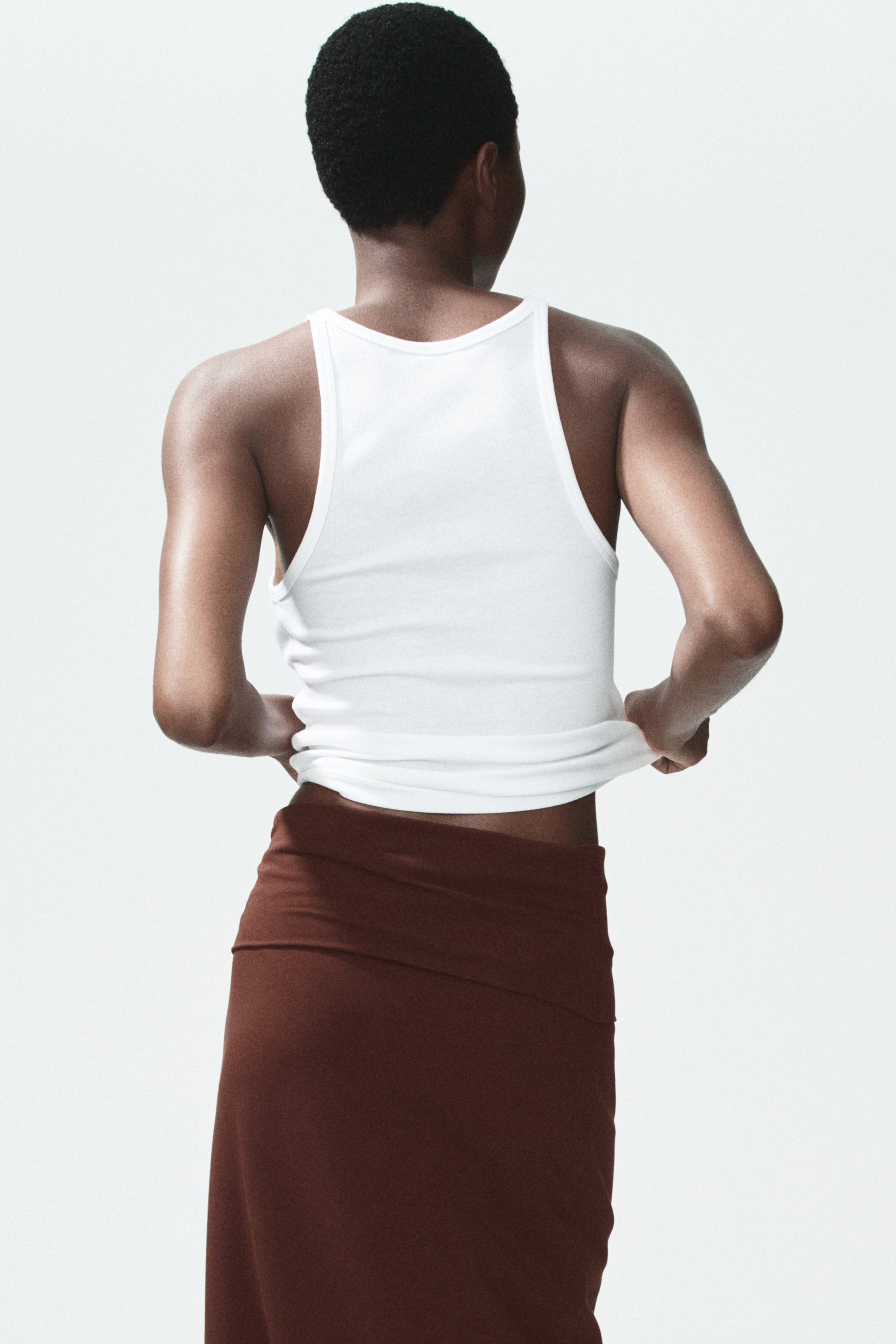 Jupe en coton avec taille repliée