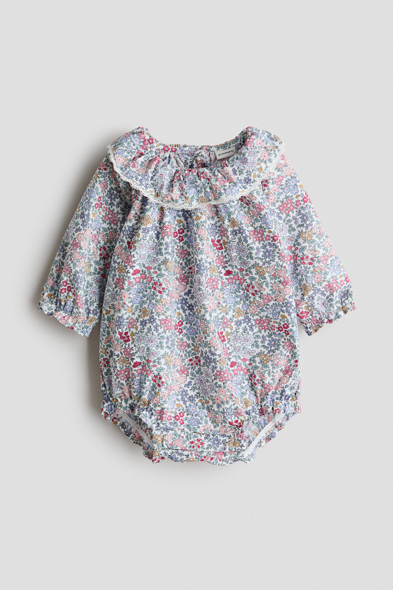 Cotton Romper Suit - Light purple/floral - 1