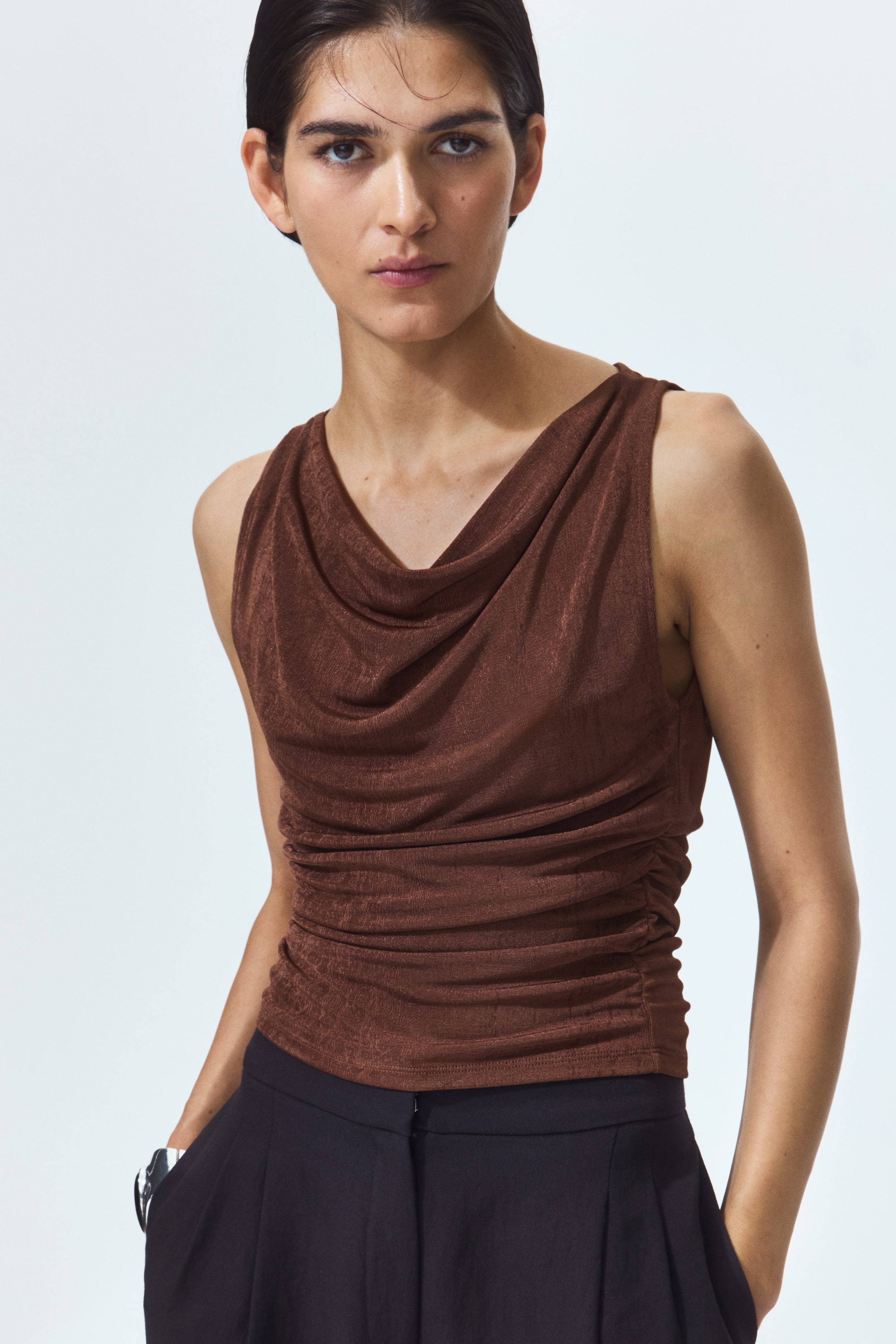 Draped Jersey Top