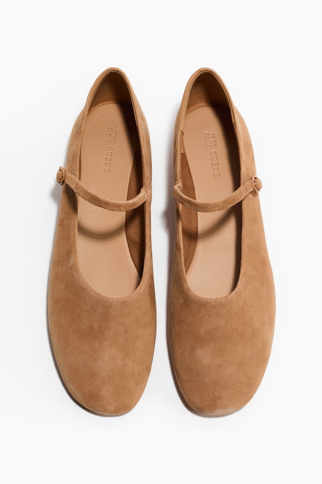Ballerines babies en cuir velours - Marron clair/Turquoise ancien clair/Bordeaux - 1